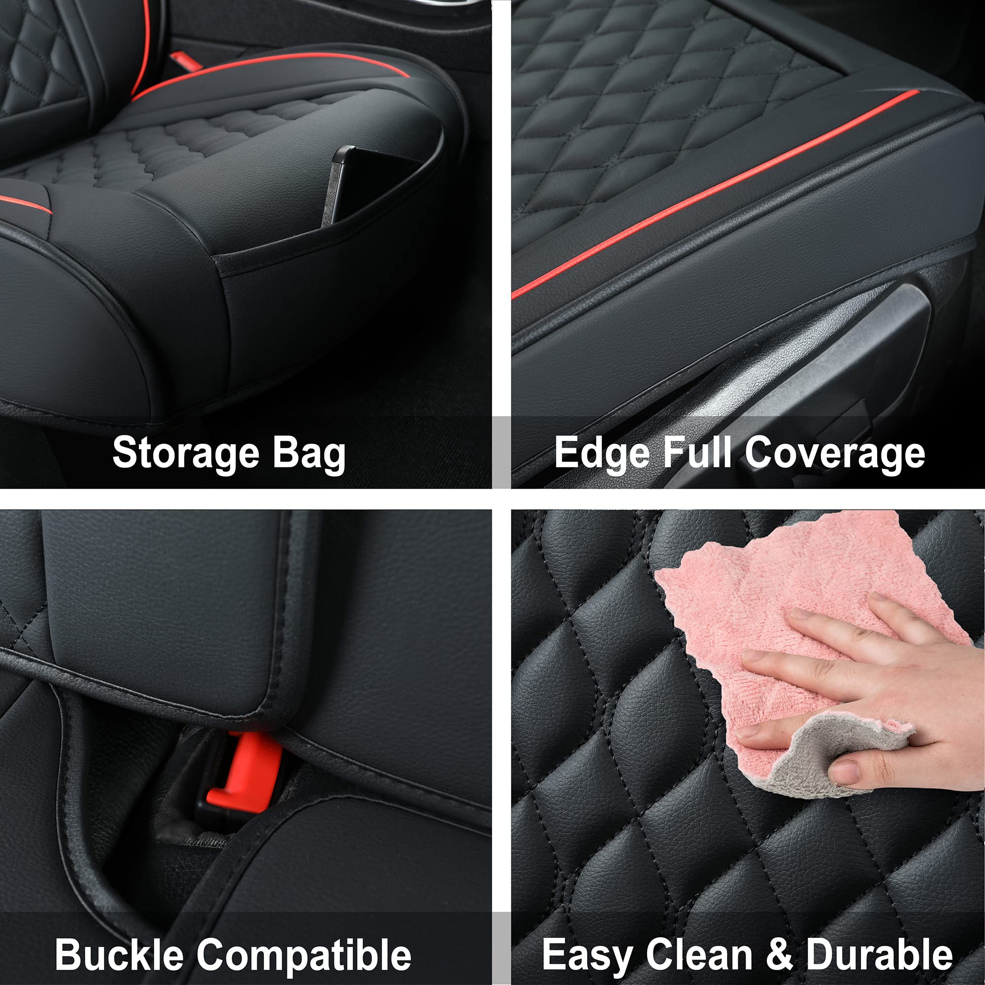 Car Seat Covers Full Set,Universal Fit for Most Cars,SUV,Sedans and Pick-up Trucks,Automotive Vehicle Faux Leather Cushion Cover