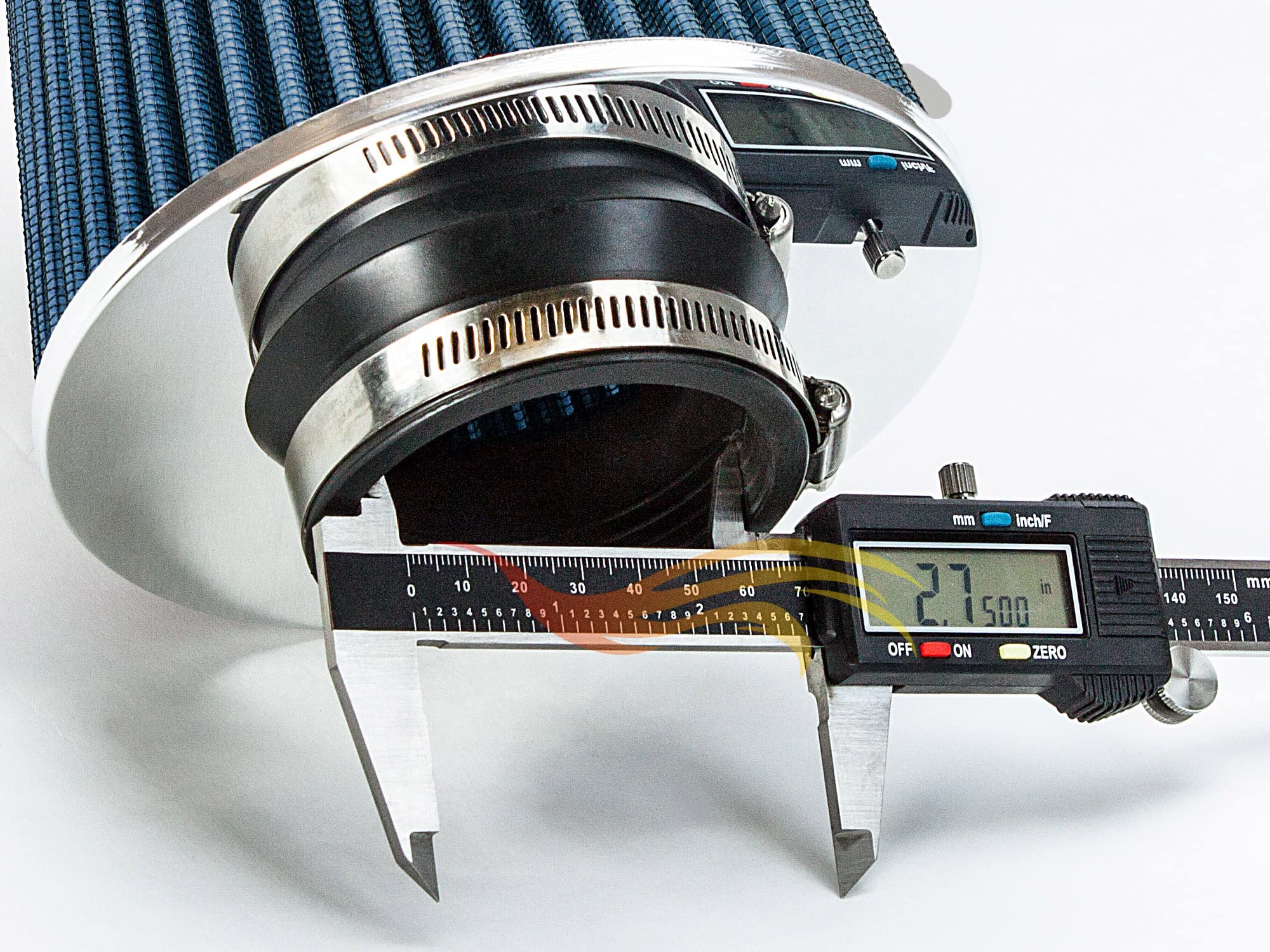 Blue 2.75'' 70 Mm Inlet Cold Air Cone Replacement Performance Washable Clamp-On Dry Air Filter