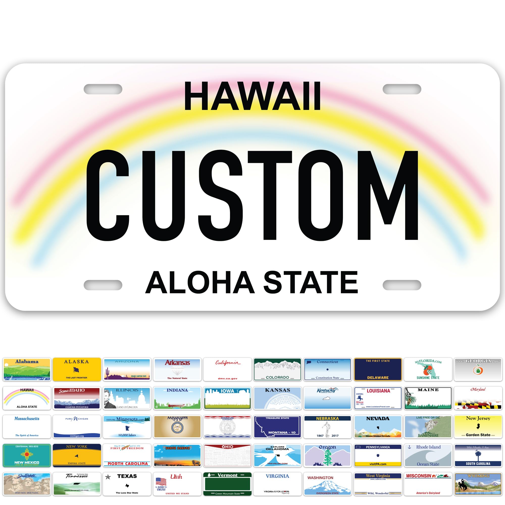 Custom Hawaii License Plate, Personalized License Plates For Car, 6X12 Inch, Rust-Free Fade Resistant Aluminum, Usa Made By My S