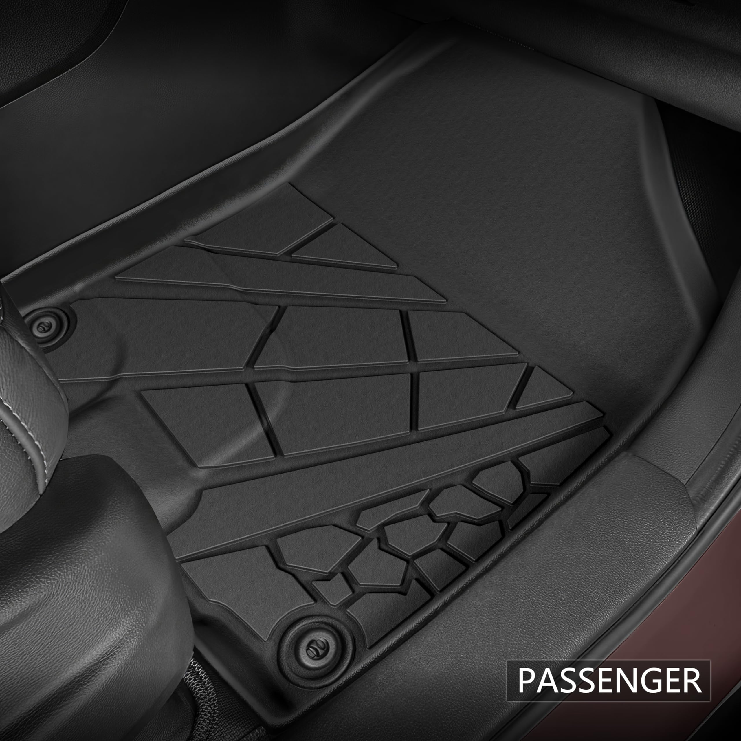 Karpal Floor Mats Fit For 2016-2022 Honda Pilot 8 Seats (No Elite Models), Tpe All Weather Protection Anti-Slip Floor Liners Hon