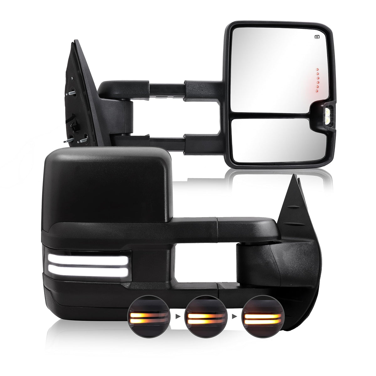 Switchback Towing Mirror For Silverado Sierra - Compatible With 2007-2013 Chevy Silverado Gmc Sierra Tow Mirror With Power Adjus