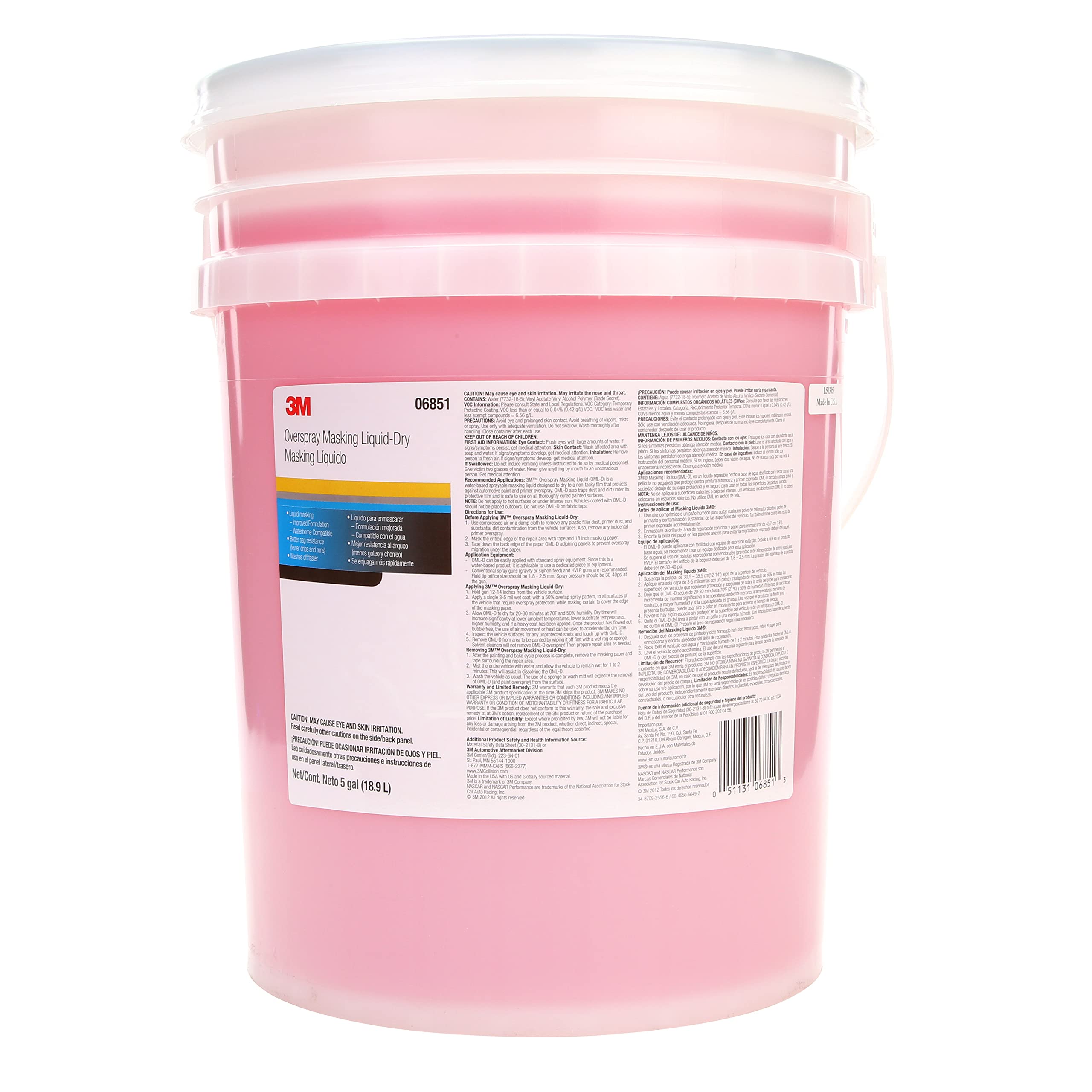 3M Overspray Masking Liquid Dry, 06851, 5 Gallon, 1 per case