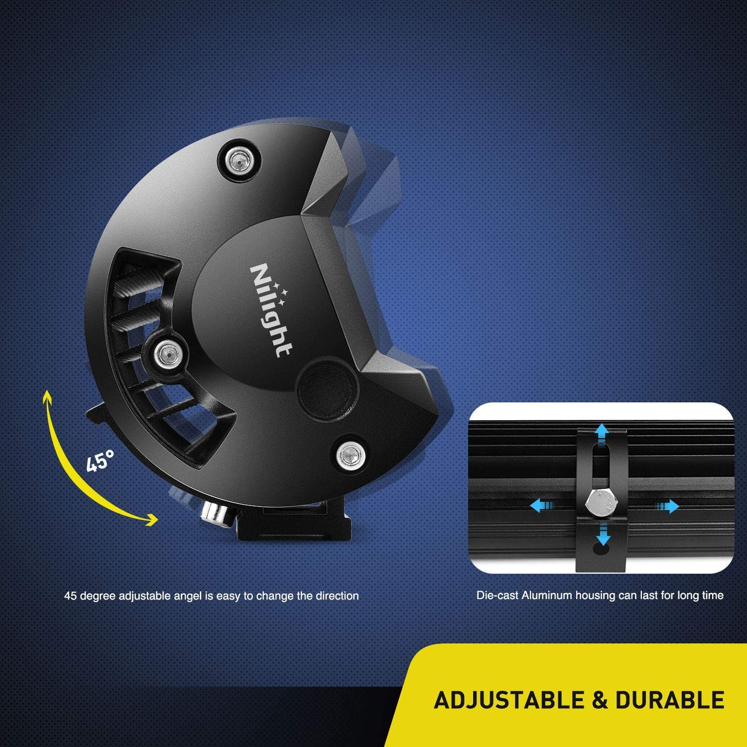 Nilight 12Inch 300W Triple Row Flood Spot Combo 30000Lm Driving Boat Led Off Road Lights 16Awg Wiring Harness Kit-One Lead For T