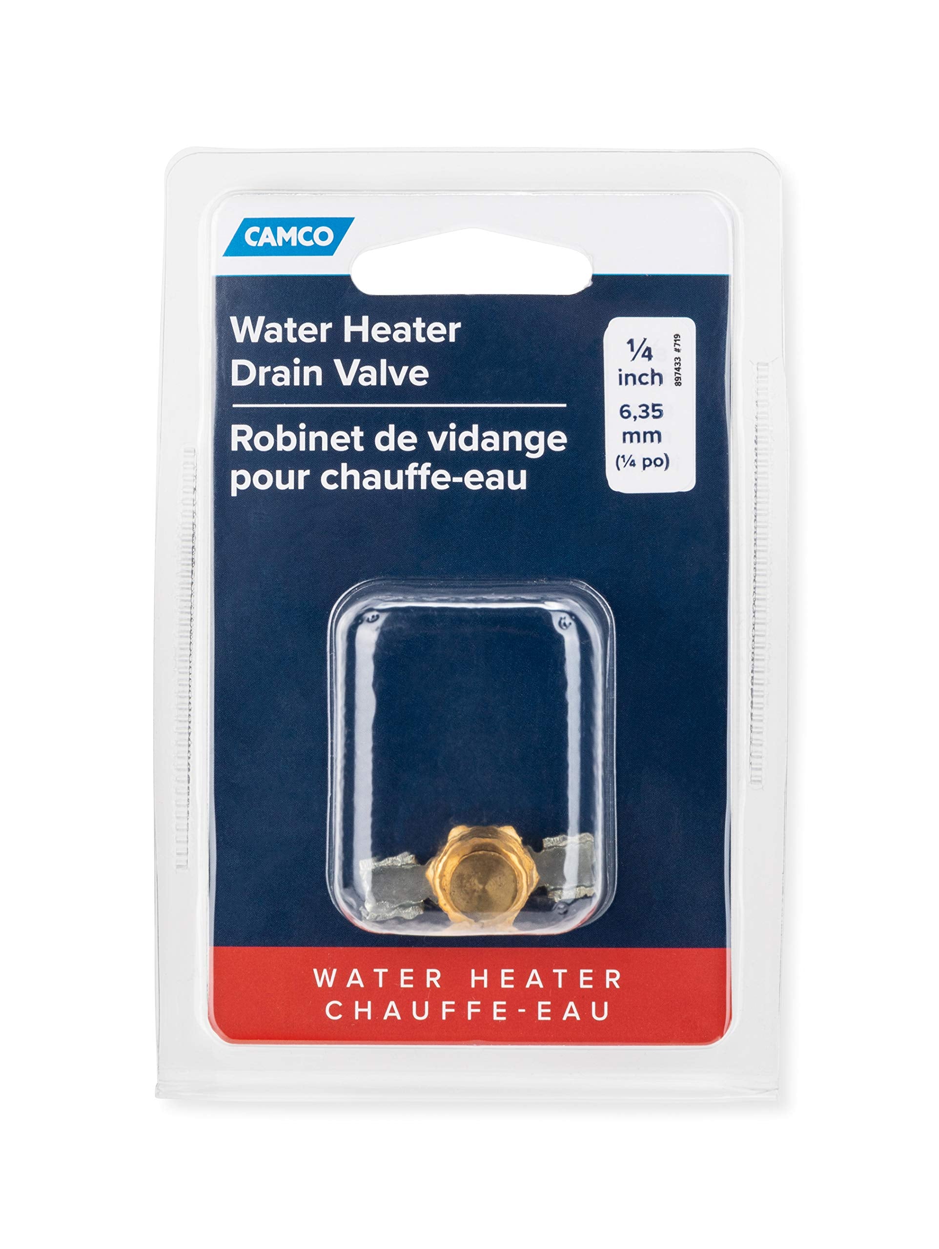 Camco 11663 1/4'' Water Heater Drain Valve
