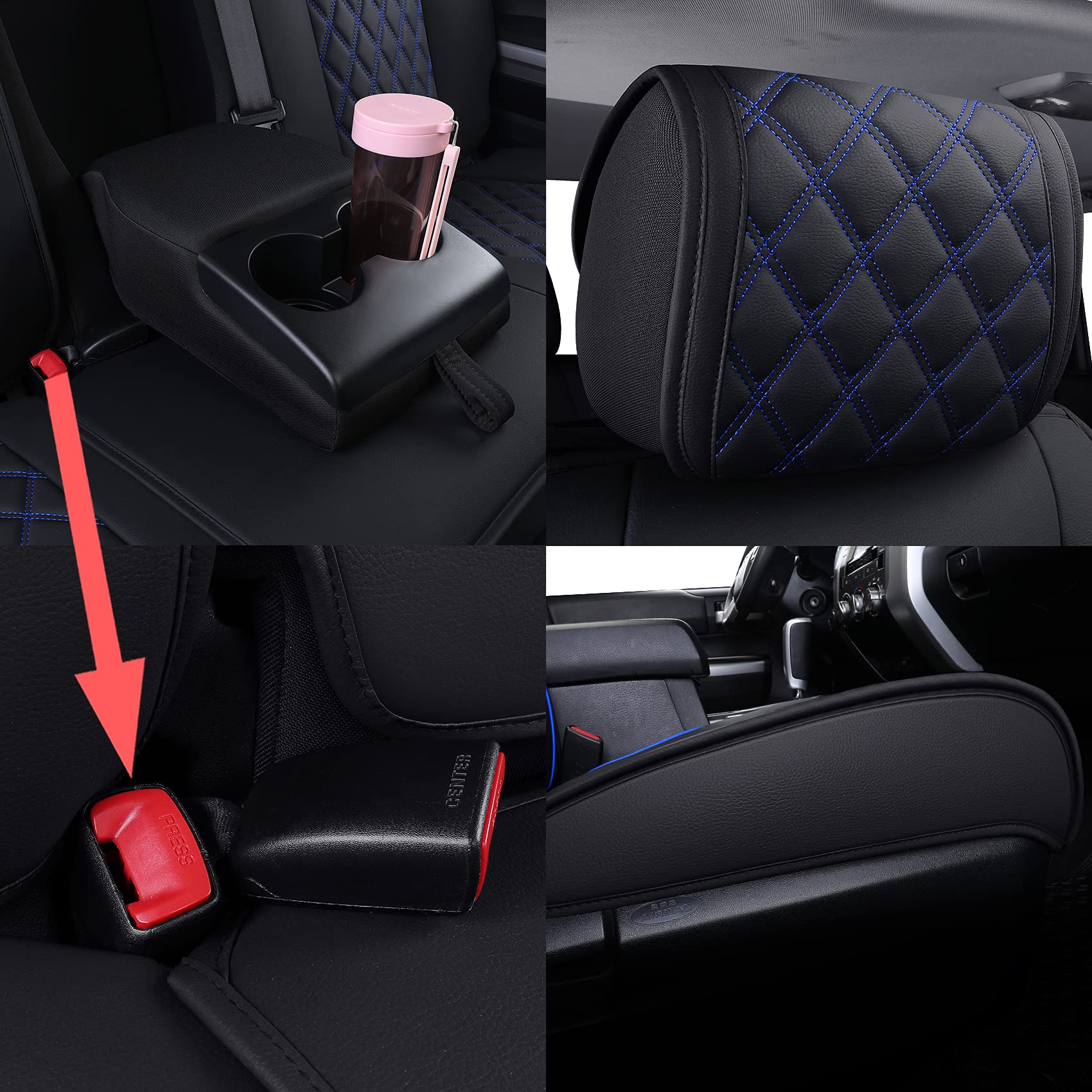 Yiertai Truck Seat Covers Compatible With 2008-2025 Toyota Tundra Crewmax Double Cab Platinum Sr Sr5 Pro Trd Limited 1794 Editio