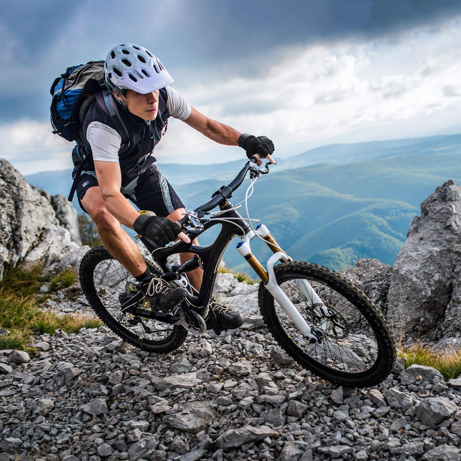 Cierto Motorcycle Gloves For Men And Women: Fingerless Tactical Gloves With Adjustable Wrist For Outdoor Riding, Road Racing, Cy