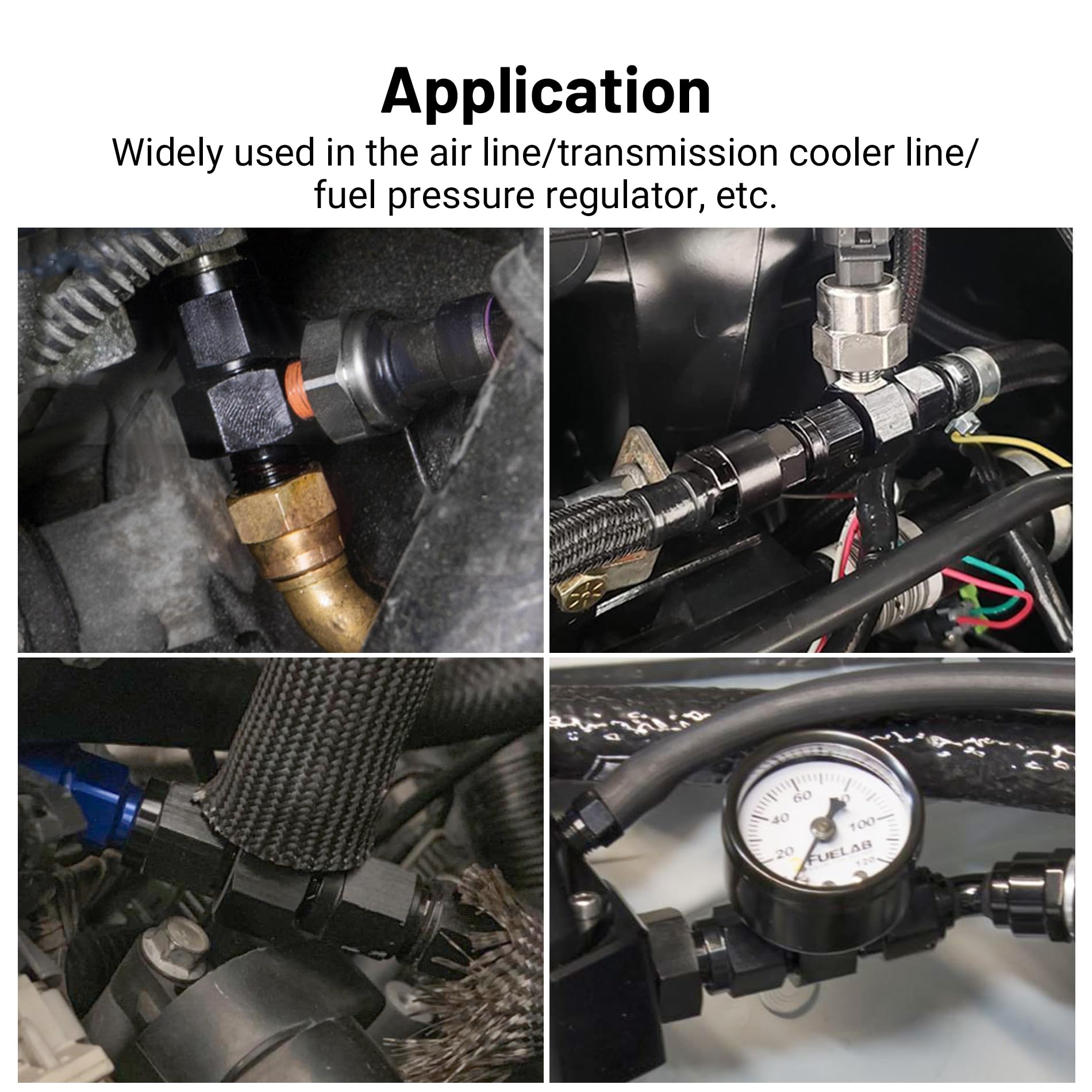 Evil Energy 16An Male Flare To -16 Female Swivel With 1/8 Npt Gauge Port Fuel Pressure Take Off Fitting Adapter Aluminum