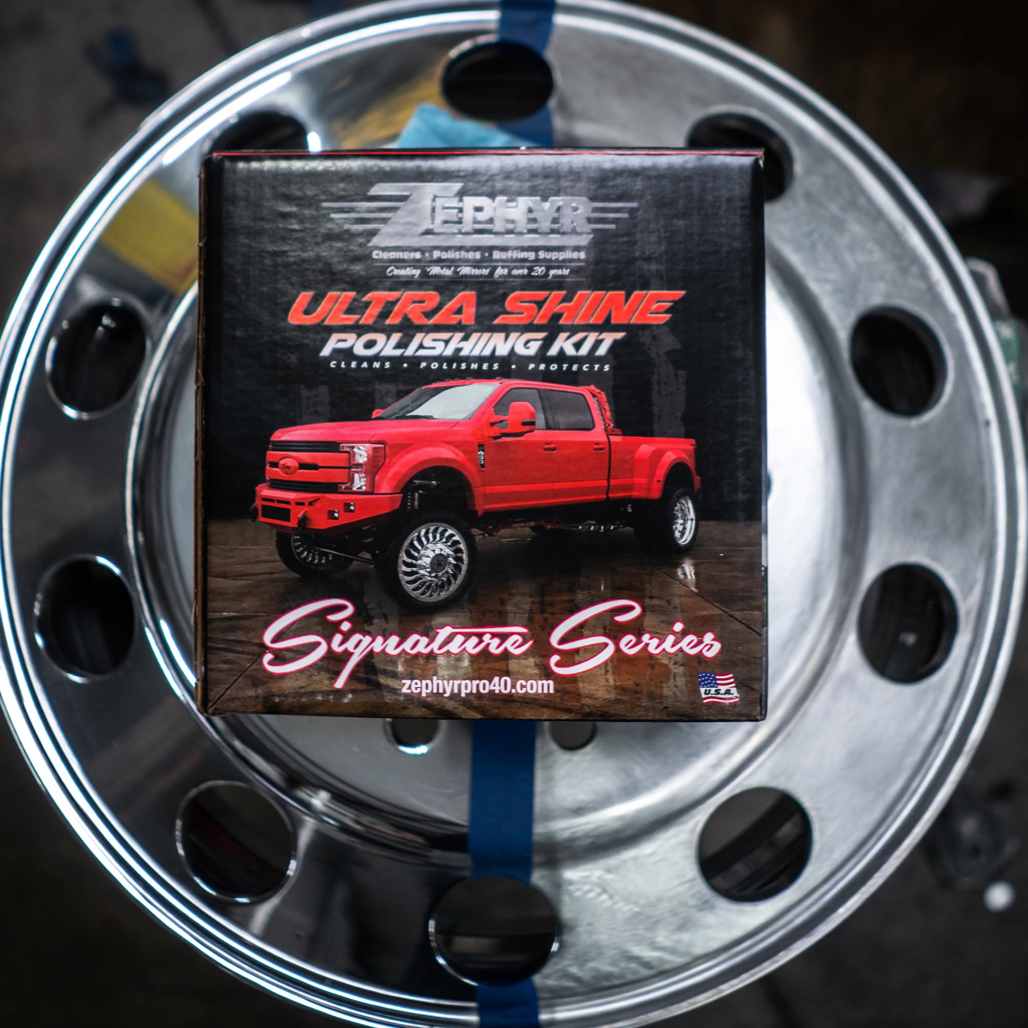 Zephyr Ultra Shine Metal Polishing Kit for Aluminum & Stainless - Perfect for Semi & Lifted Trucks, Aluminum Forged Wheels