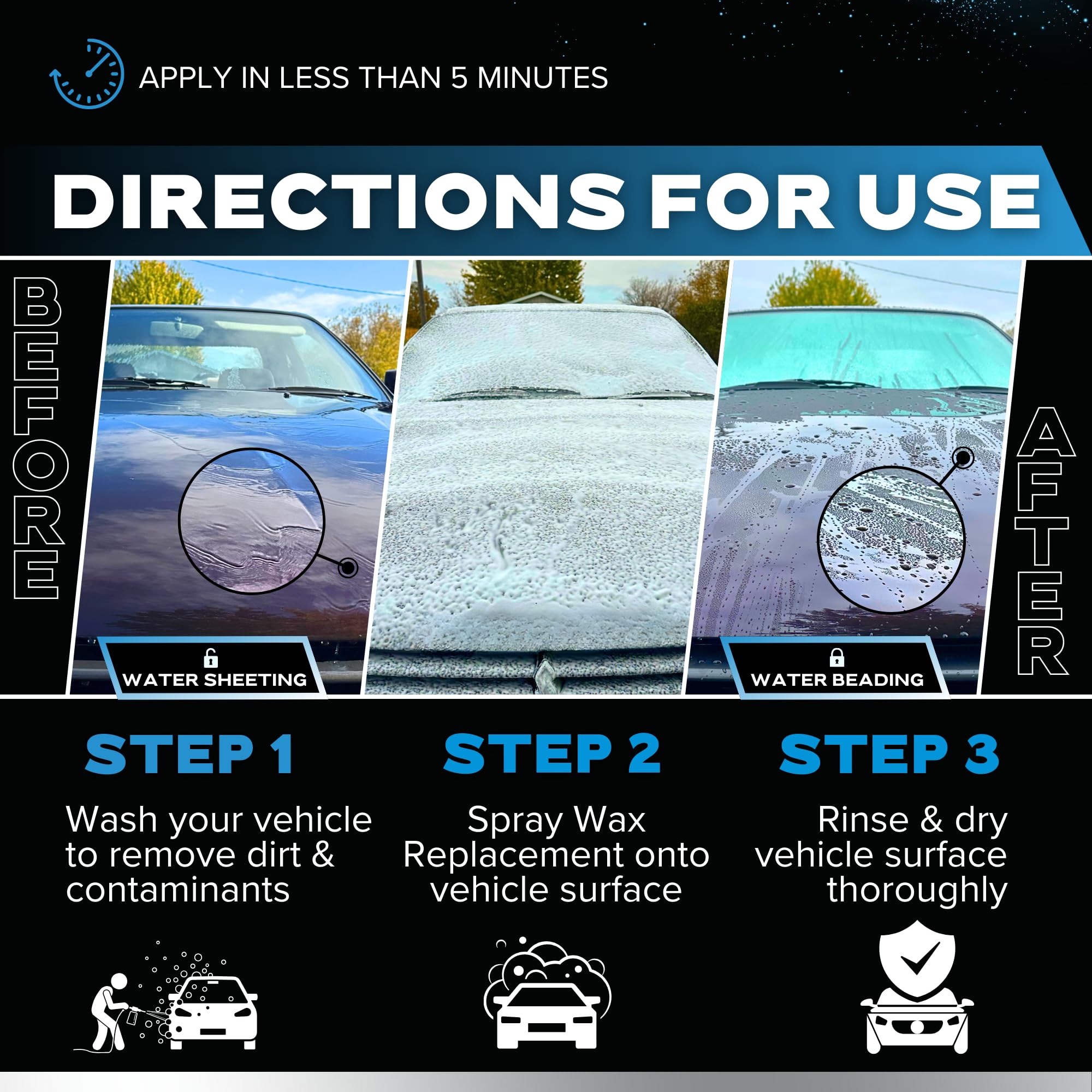 Image Wash Products Wax Replacement (Foamable) - Protectant For Any Size Vehicle. Foam On/Rinse Off (128Oz)