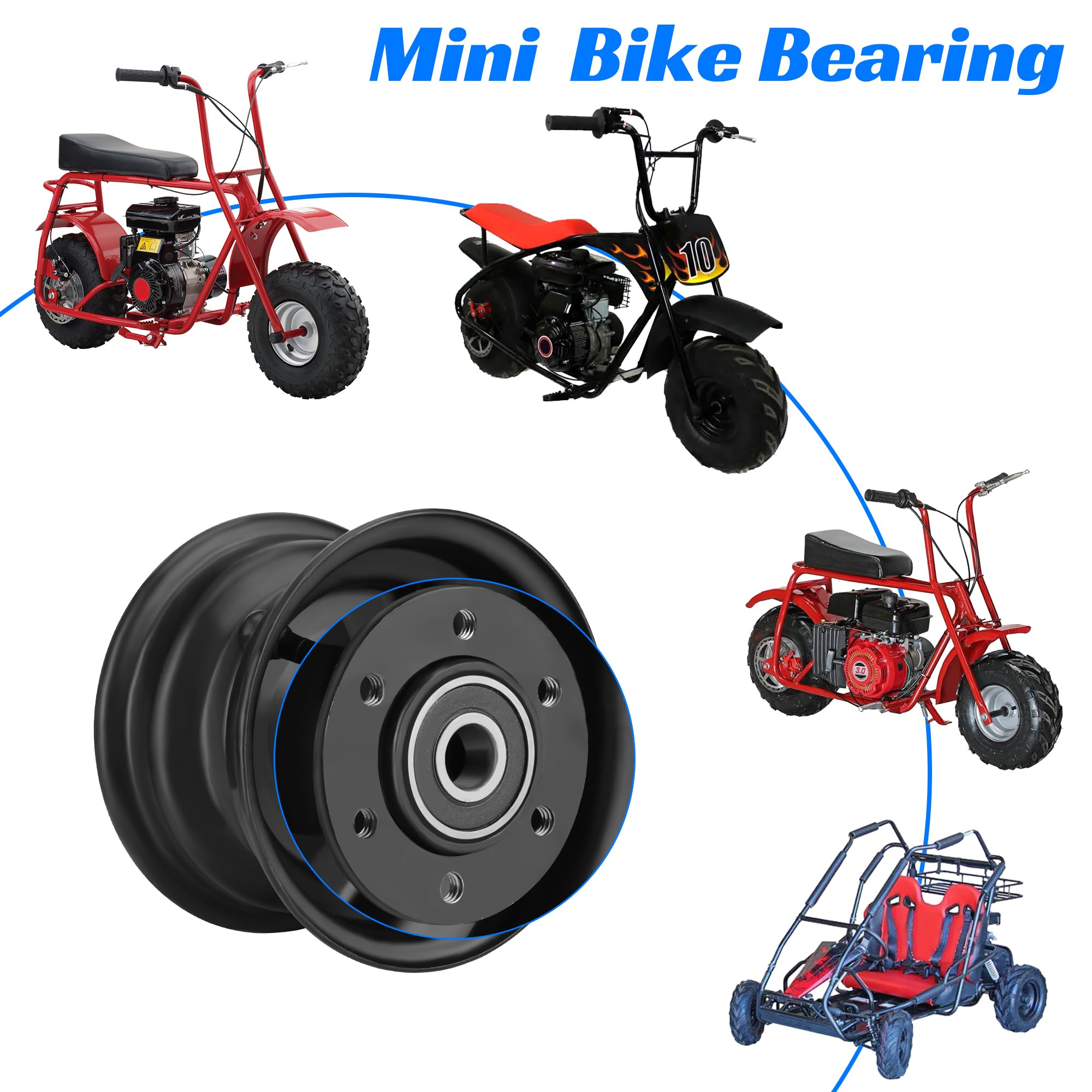 YOXUFA Front and Rear Wheel Bearing Kit for Coleman CT100U CC100X KT196 Baja Doodlebug DB30 Motovox Mbx10 mbx11 mmb80 105cc Real