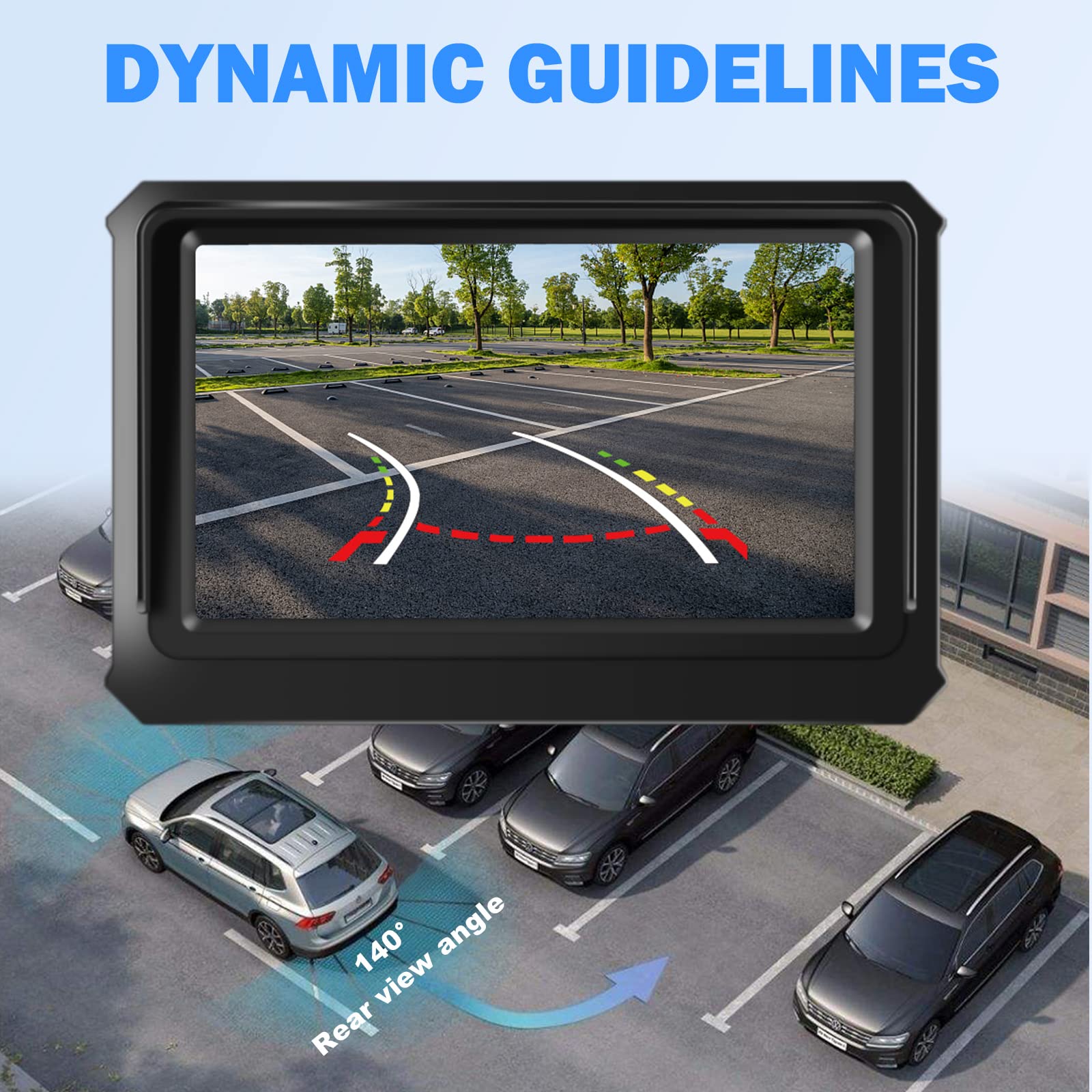 Backup Camera, 8 Led Lights Always Bright Night Lamp Rear View Camera 140 Dynamic Path Guide Line Reverse Camera Waterproof Vehi
