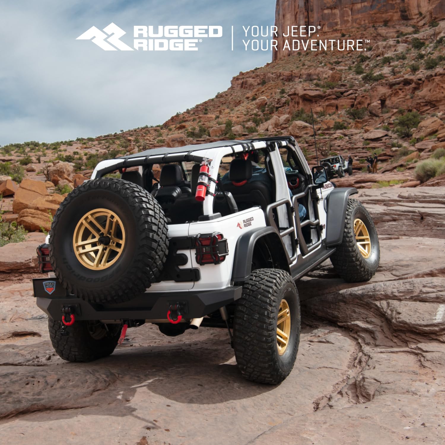 Rugged Ridge Spartan Bumper, Rear | Full-Width, Steel, Smooth Black | 11548.80 | Fits 2007-2018 Jeep Wrangler Jk