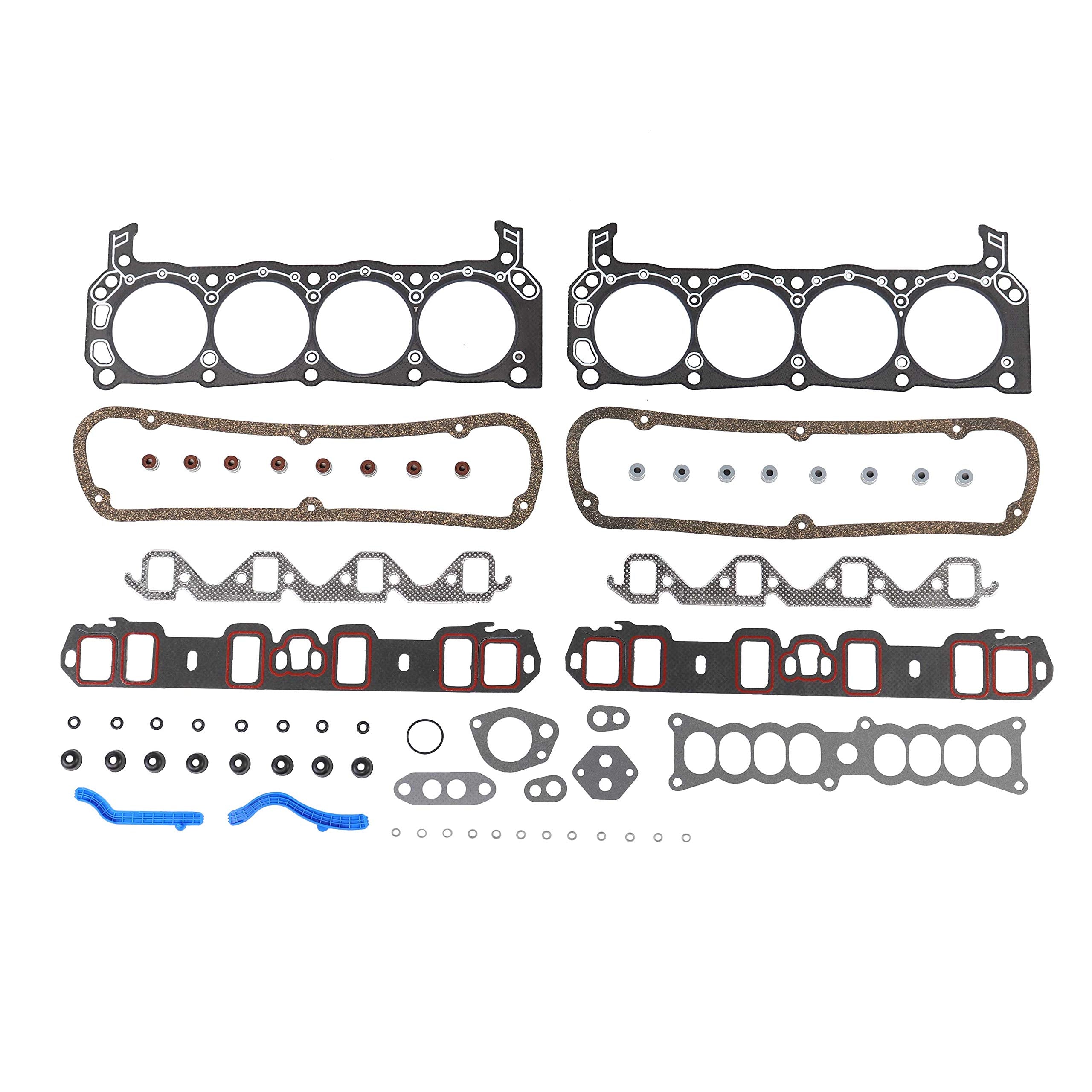 DNJ HGS4104 Graphite Cylinder Head Set for 1986-1990 / Ford, Lincoln, Mercury/Capri, Colony Park, Continental, Cougar, Country Squire, Grand Marquis, LTD-Crown Victoria, Mark VII, Mustang, Thunderbird