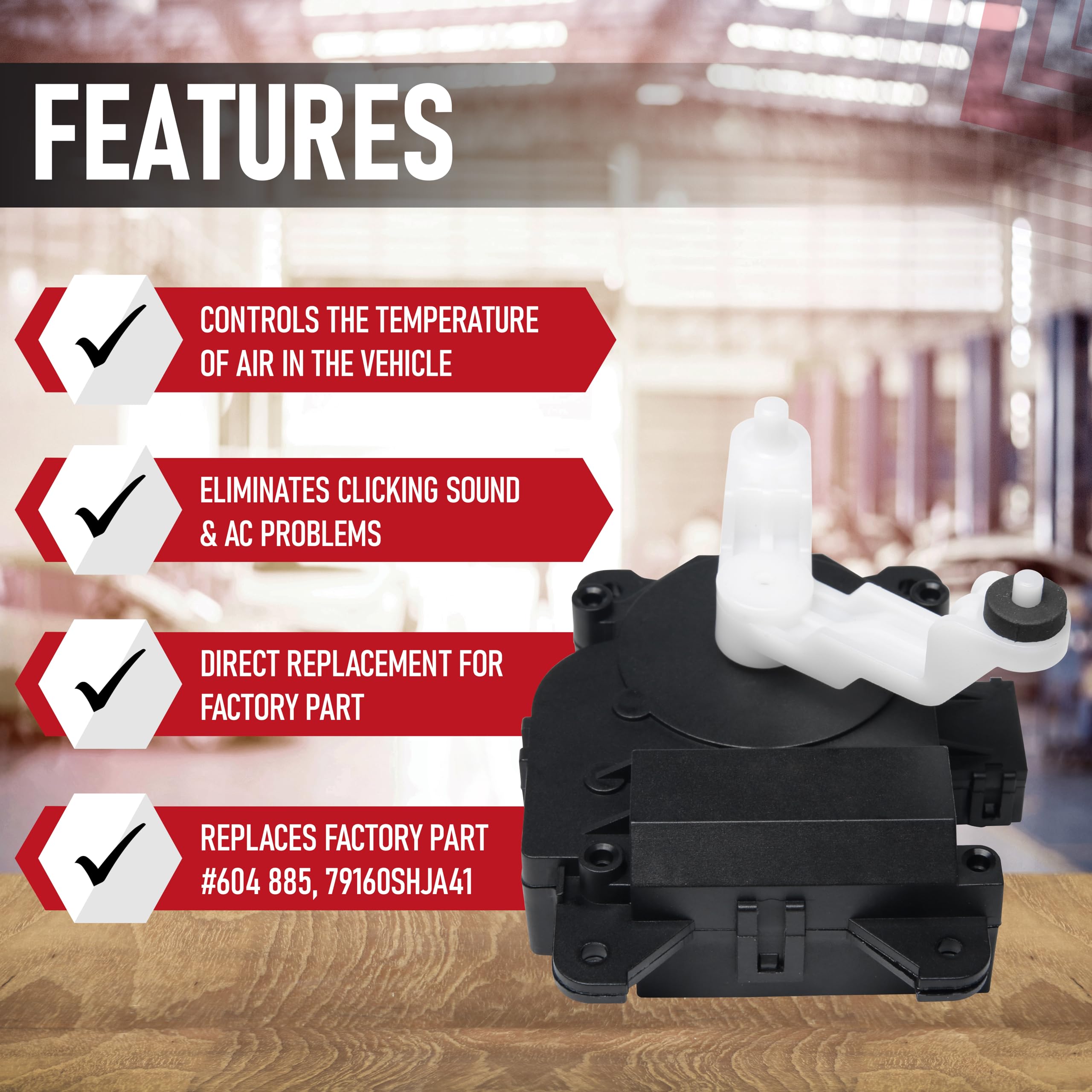 Hvac Air Blend Door Actuator Heater Replacement- Compatible With Honda Vehicles - 2005-2010 Odyssey, 2006-2014 Ridgeline - Repla