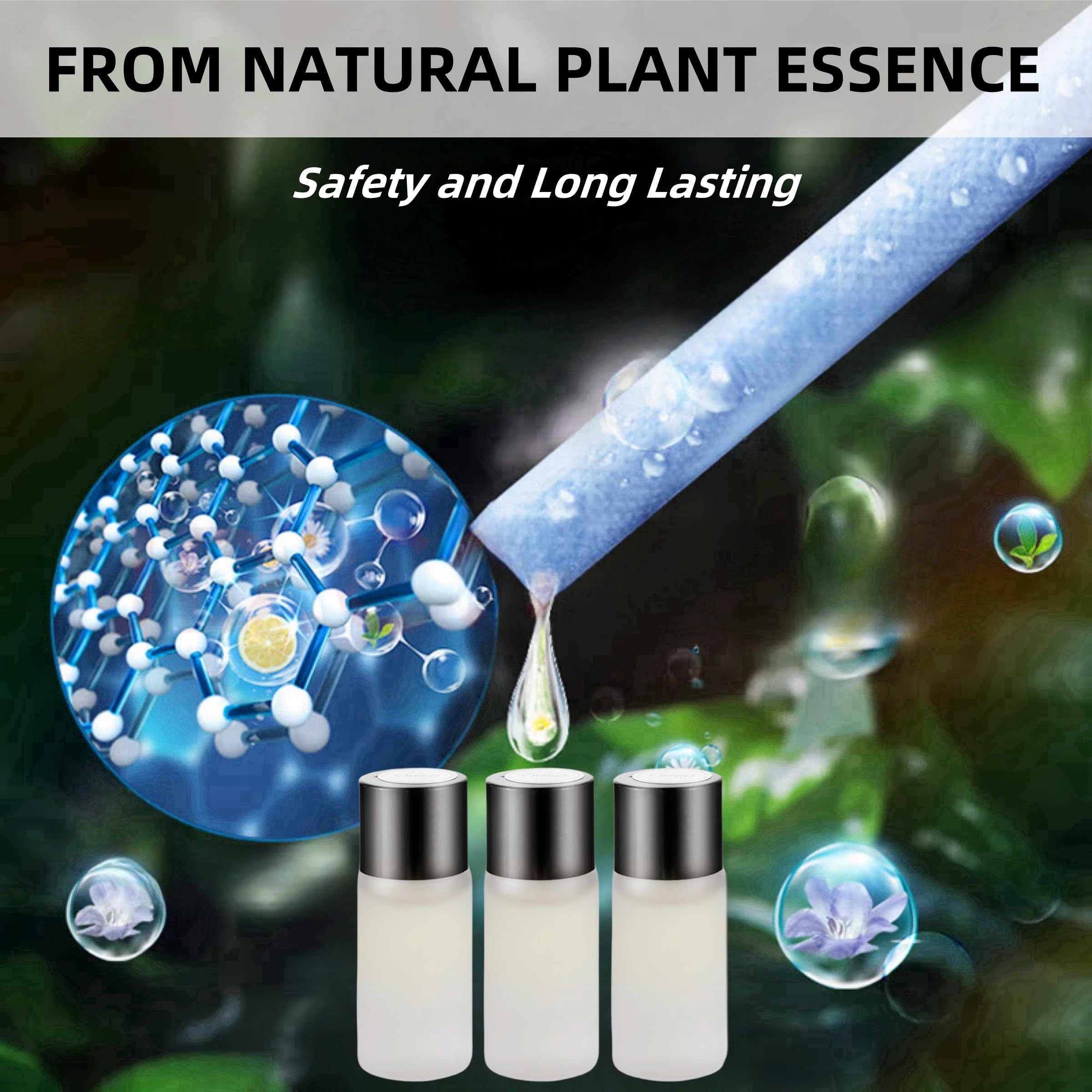 Smart Car Air Freshener Refill - 3 Pcs Long Lasting Aroma Replacement For Car Diffuser (Ocean)