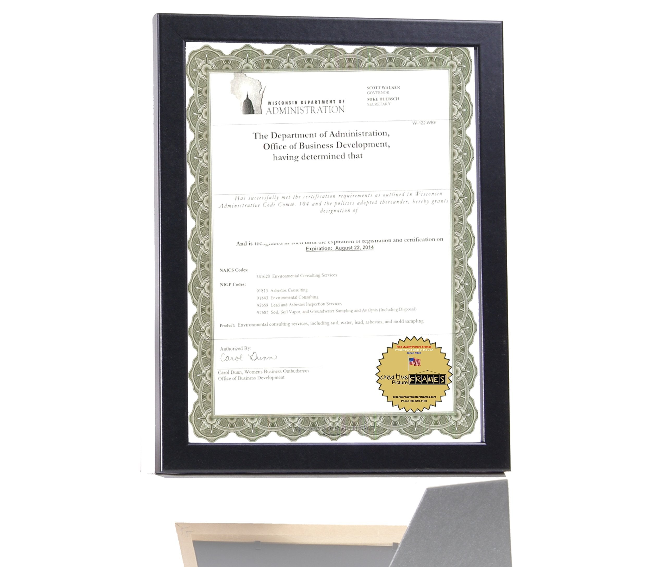 Cosmetology Self Standing Black License Frames 5.5 By 8.5 Inch Easel Back And Hanger For Professionals, Certificates, Tax Licens