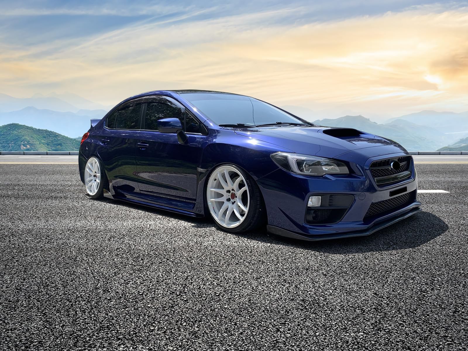 Front Bumper Lip Compatible With 2015-2017 Subaru WRX STI, V-Limited Style Black PP Front Lip Finisher Under Chin Spoiler Add On
