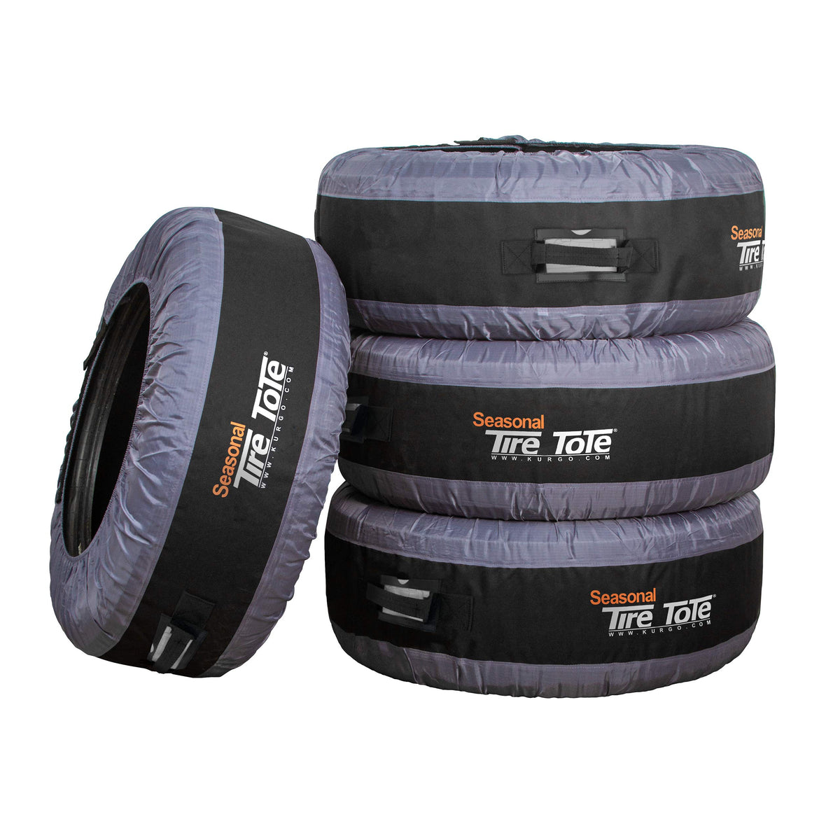 Kurgo Seasonal Tire Totes, Spare Tire Cover, Portable Wheel Bags, Winter Tire Cover, Handle For Easy Transportation, Universal Fit, Machine Washable, Fits Tires 22” To 31”, Includes 4 Tire Totes
