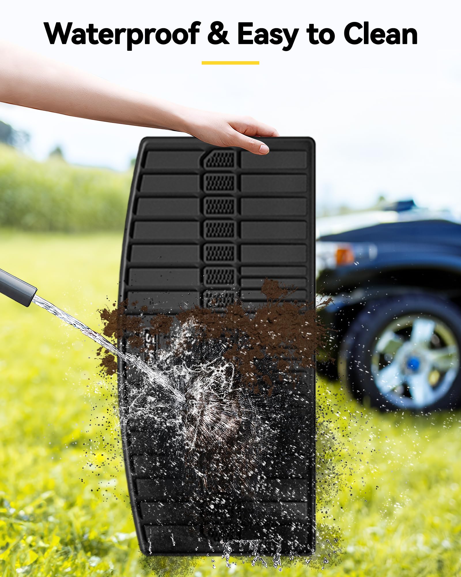 3W Cargo Liner Compatible For Jeep Grand Cherokee L 2021-2025 All Weather Custom Fit Tpe Cargo Tray Heavy Duty Trunk Mats, Black