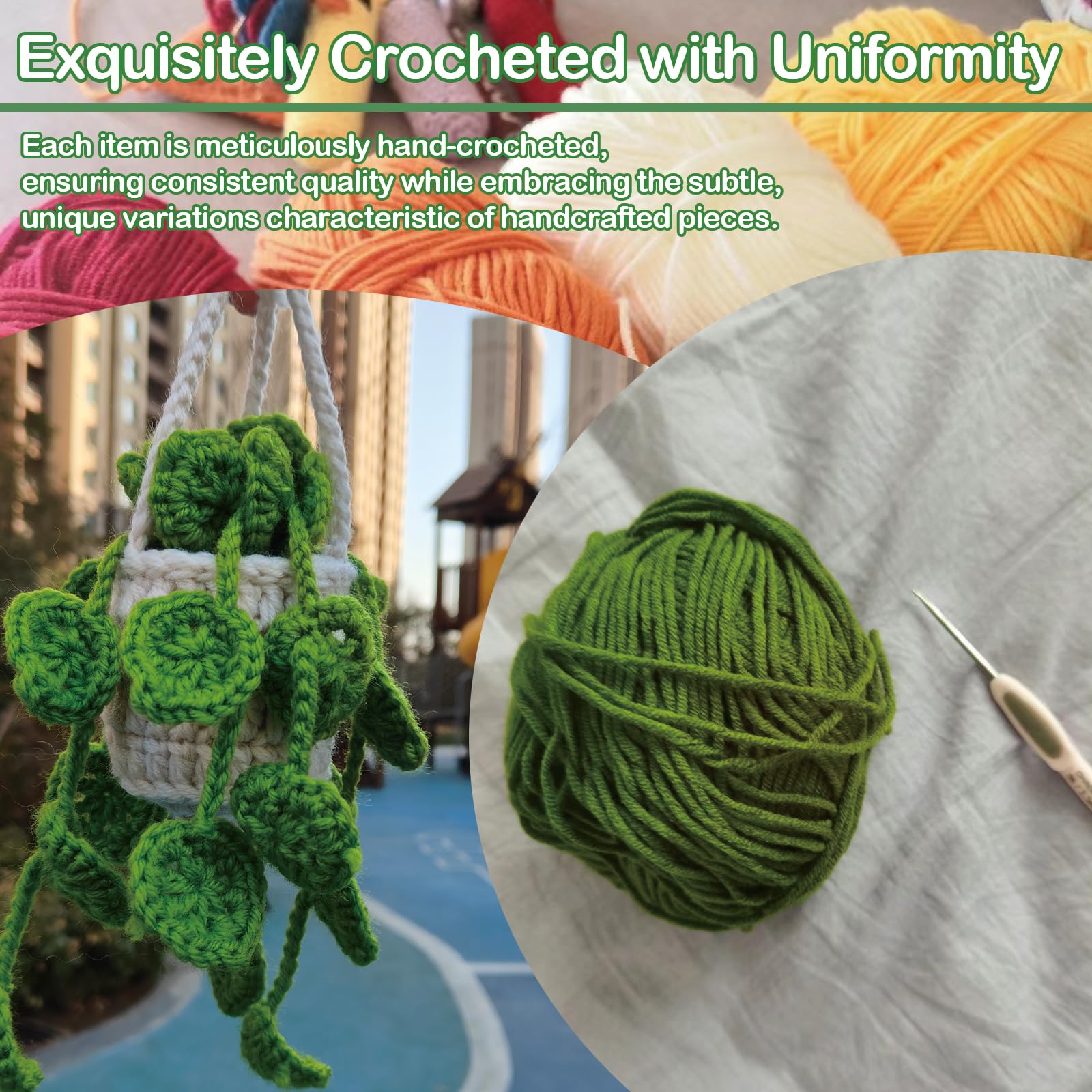 Cute Car Plant Accessories Cute Plant Crochet Car Mirror Suspension Accessories Orchid Potted Crochet Hand Woven Rearview Mirror