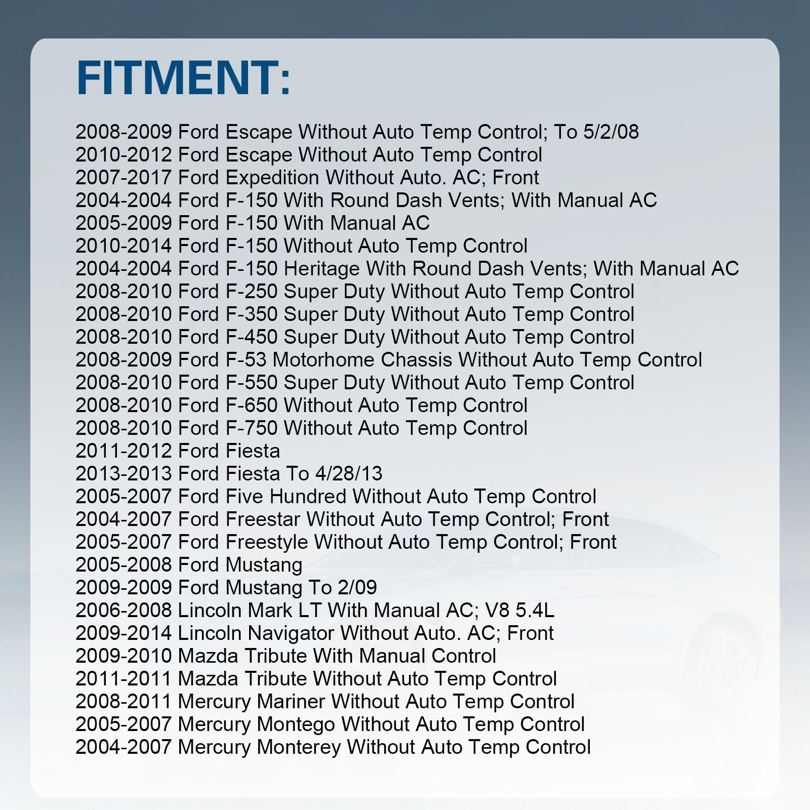 HVAC Blower Motor Resistor Replacement for Ford Expedition, Escape, F150, F250, F350 Super Duty, Mustang, Lincoln Mark LT, Mercu
