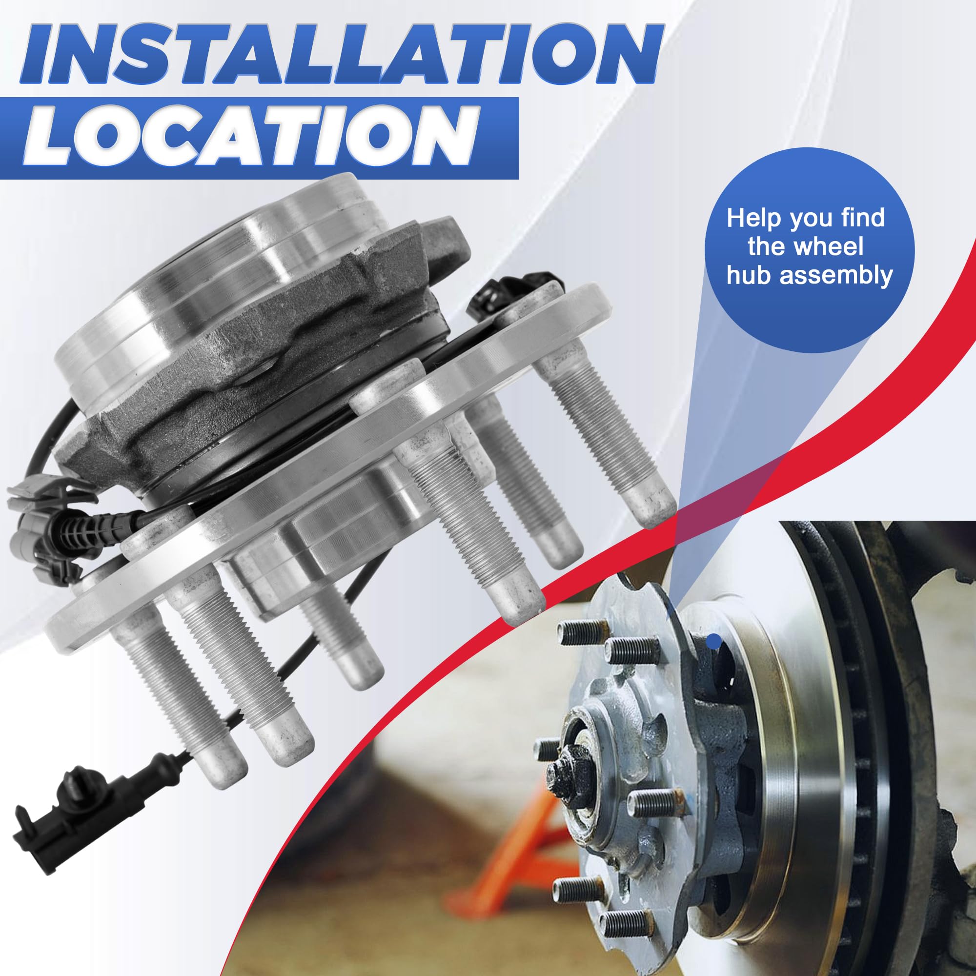 Everestway 515096 4Wd Front Wheel Hub Bearing Assembly W/Abs Compatible With Chevrolet Chevy Silverado Suburban Avalanche Tahoe Cadillac Escalade 1 Pc