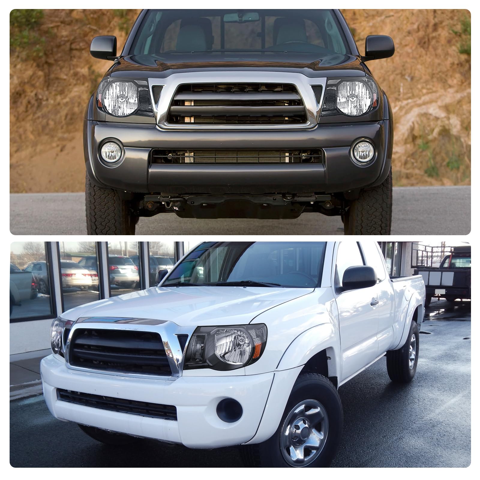 Dwvo Headlights Assembly Compatible With Tacoma 2005 2006 2007 2008 2009 2010 2011 Black Housing Clear Lens Headlamp