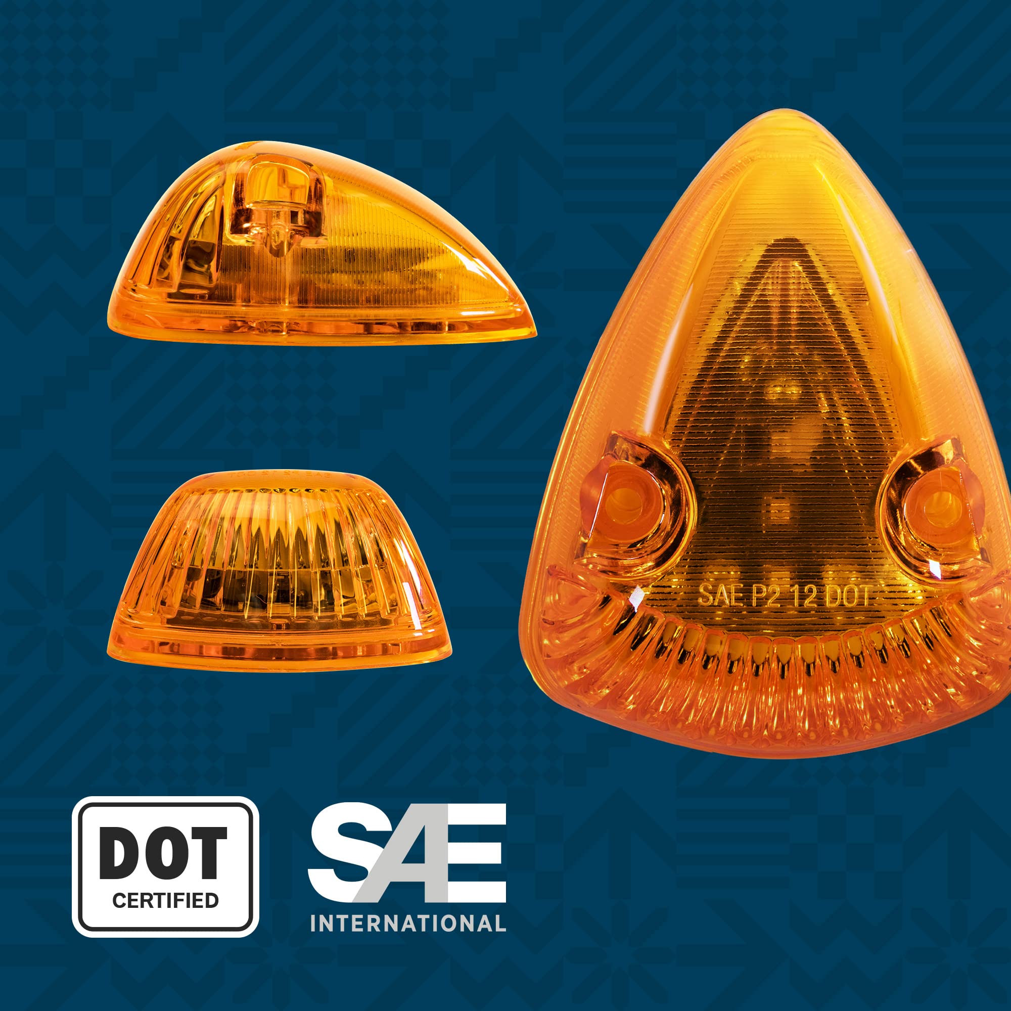True Mods Amber Teardrop Cab Marker Light Kit [Dot Fmvss 108] [Sae P2] [Universal Fit] [Reflector Lens] [94-98 Dodge Ram Direct