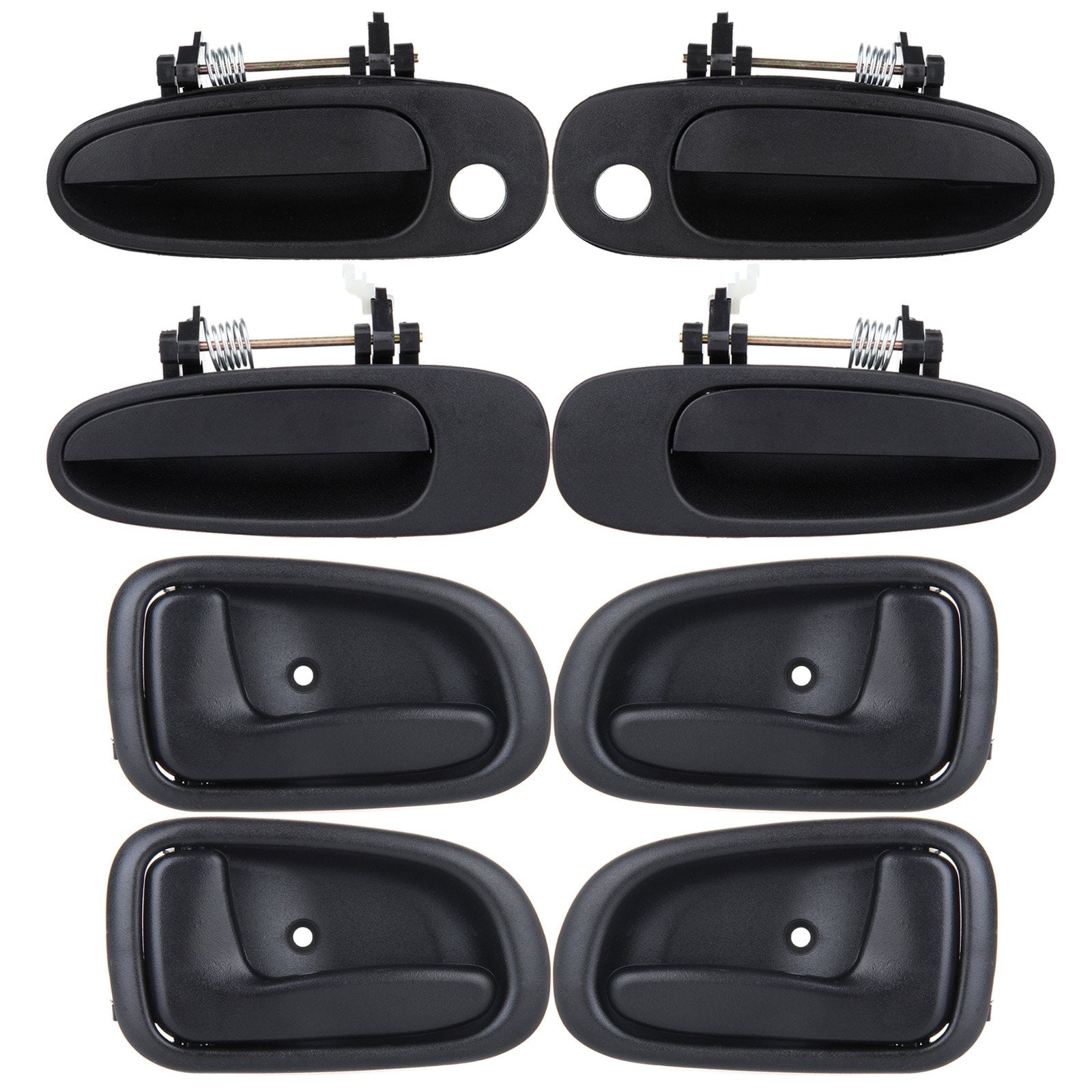 Scitoo Door Handles Front Rear Right Left Side Fit For Geo Prizm For Toyota 1993-1997 Black(8Pcs)