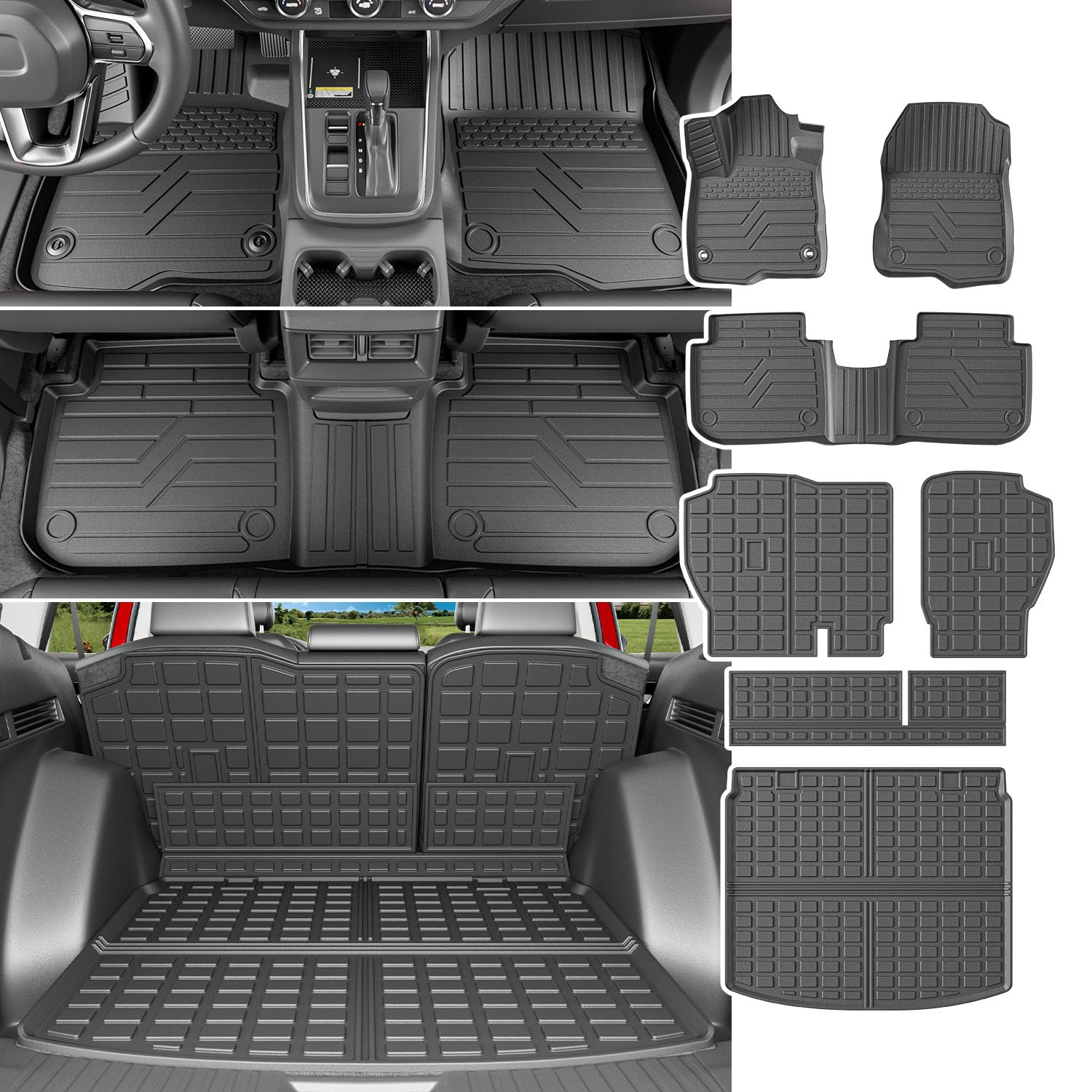 powoq Floor Liner Compatible with 2023-2025 Honda CRV Upper Deck Hybrid Trunk Mat Cargo Mat Trunk Liner Replacement for 23-25 CR