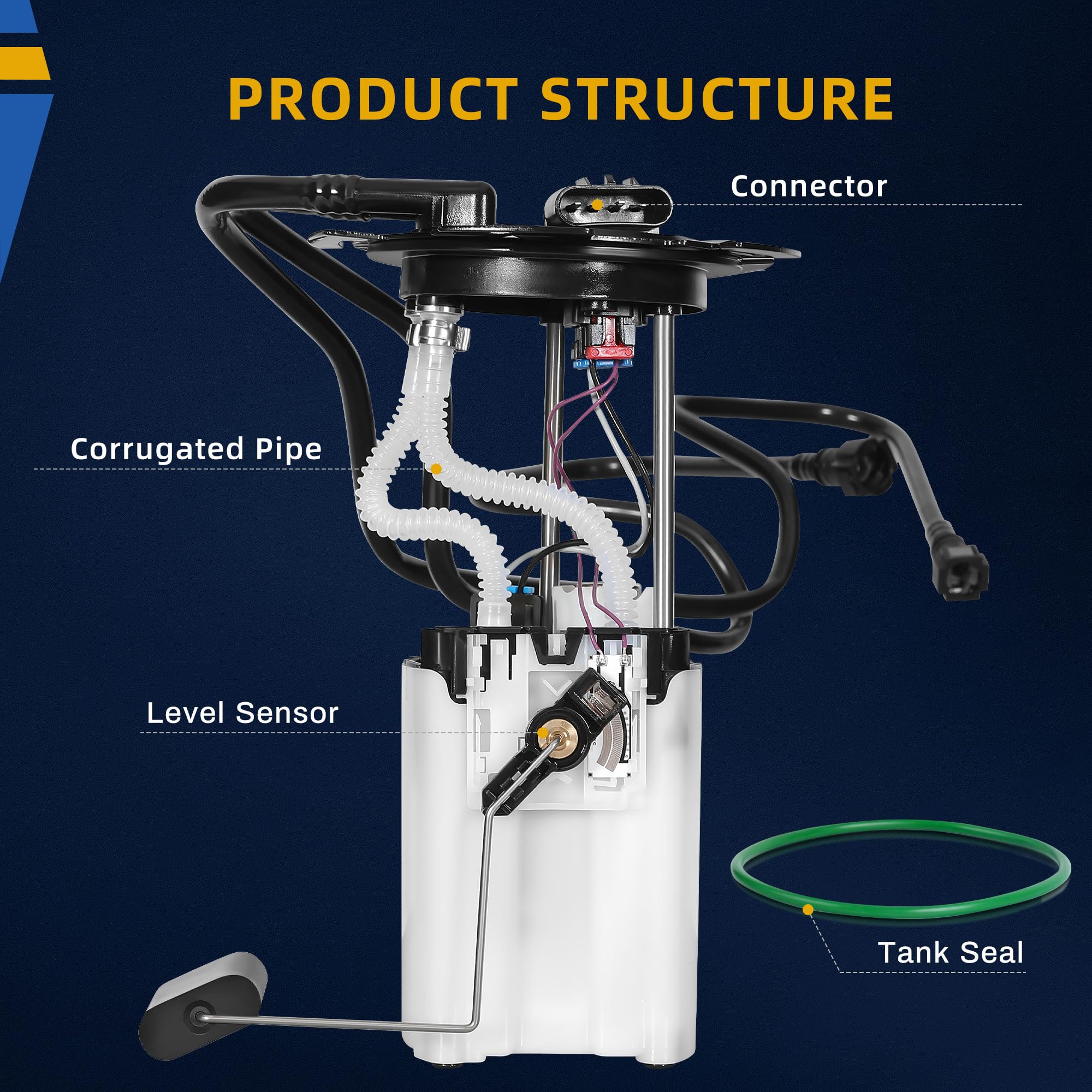 Dwvo Fuel Pump Compatible With Chevrolet Cobalt 06-08 & Pontiac G5 2007-2008, Pursuit 06 & Saturn Ion 2006-2007 2.0L 2.2L 2.4L