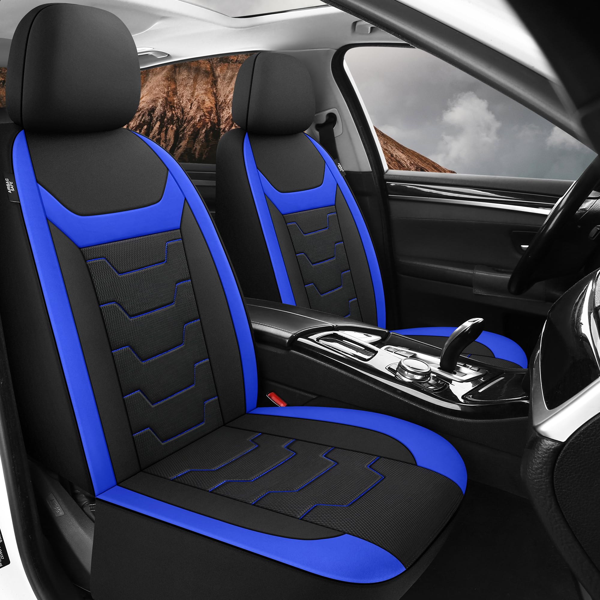 Caromop Breathable Car Seat Covers Full Seats,3D Air Mesh Cloth Seat Covers For Cars, Split Bench Compatible Car Interior Covers