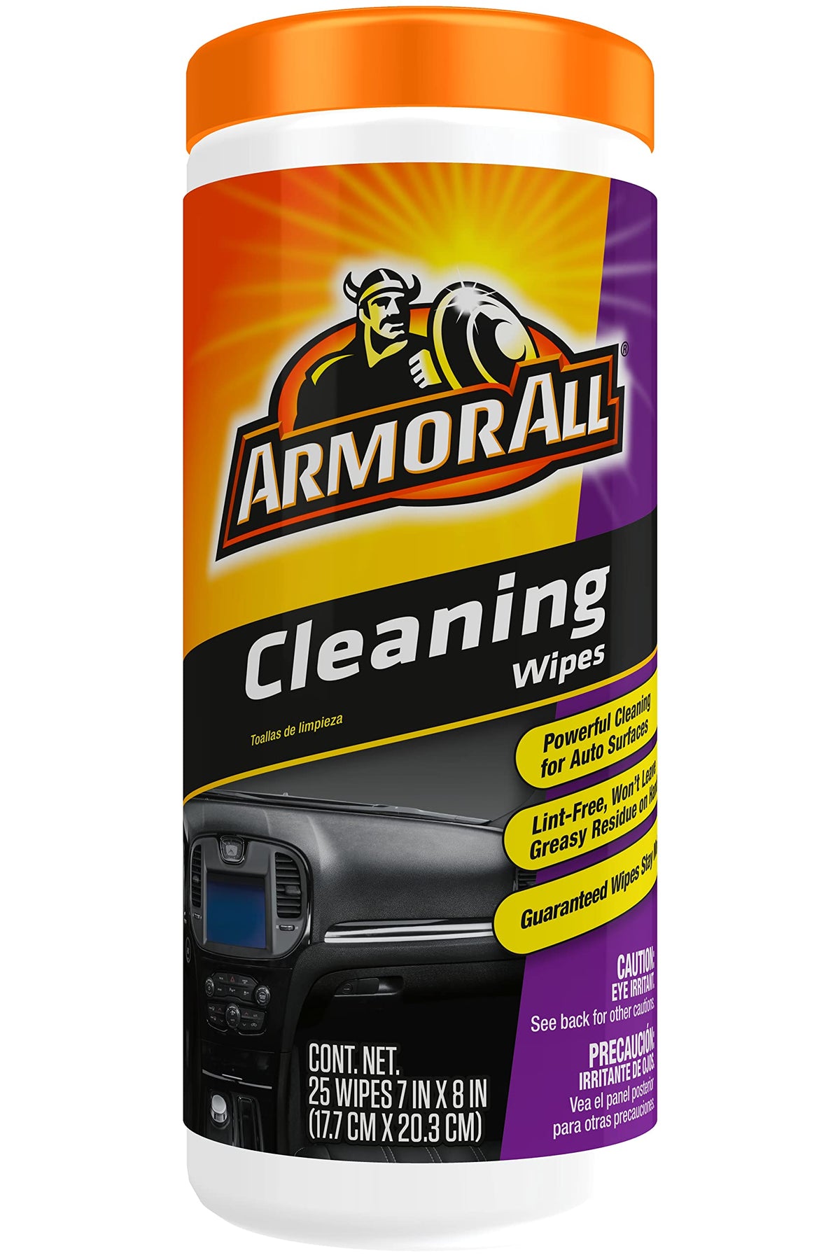Armor All Car Interior Cleaner Wipes, Car Interior Cleaning Wipes For Dirt And Dust In Cars, Trucks And Motorcycles, 25 Count