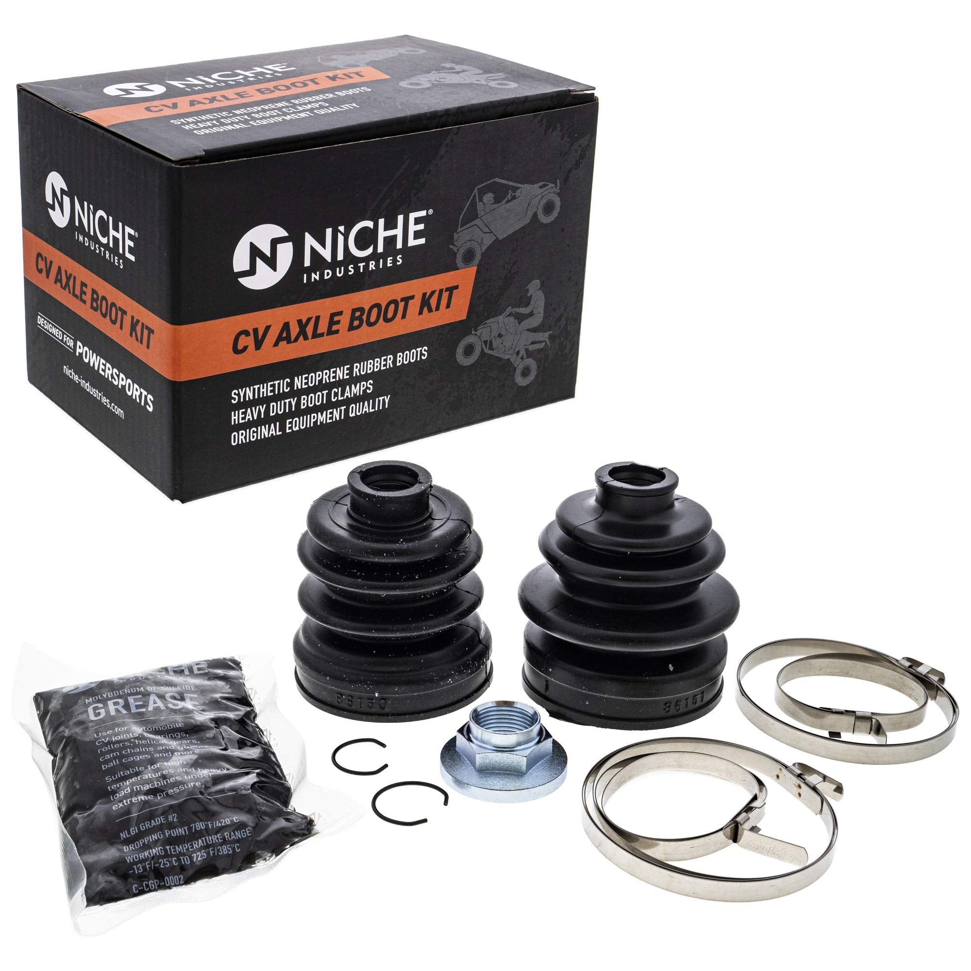 Niche Front Rear Cv Axle Boot Kit For Yamaha Grizzly 700 Hunter Replaces 3B4-2510G-00-00 3B4-2510H-00-00