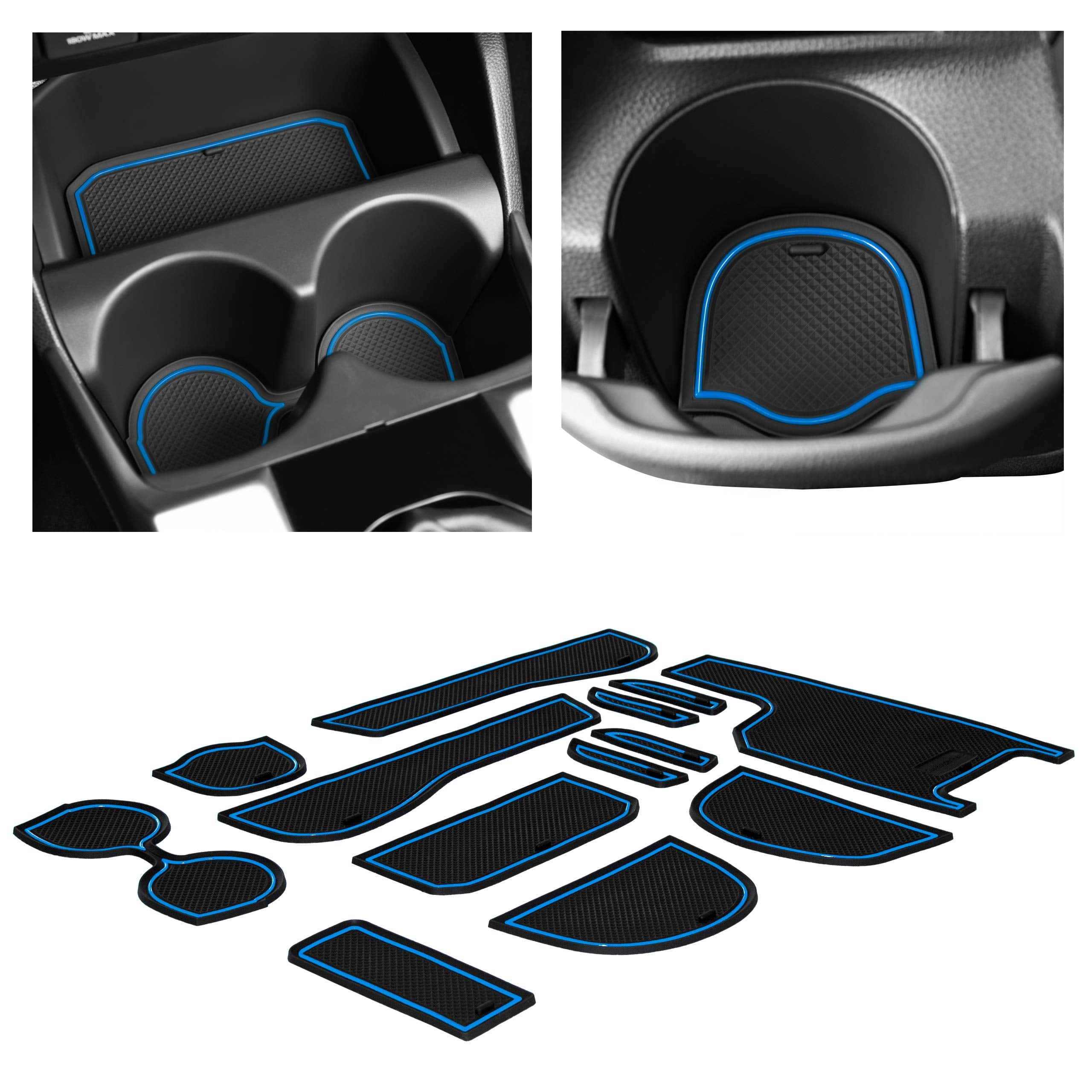 Cupholderhero Fits Honda Fit 2015-2020 Accessories - Premium Custom Non-Slip Anti-Dust Cup Holder Inserts, Center Console Liners