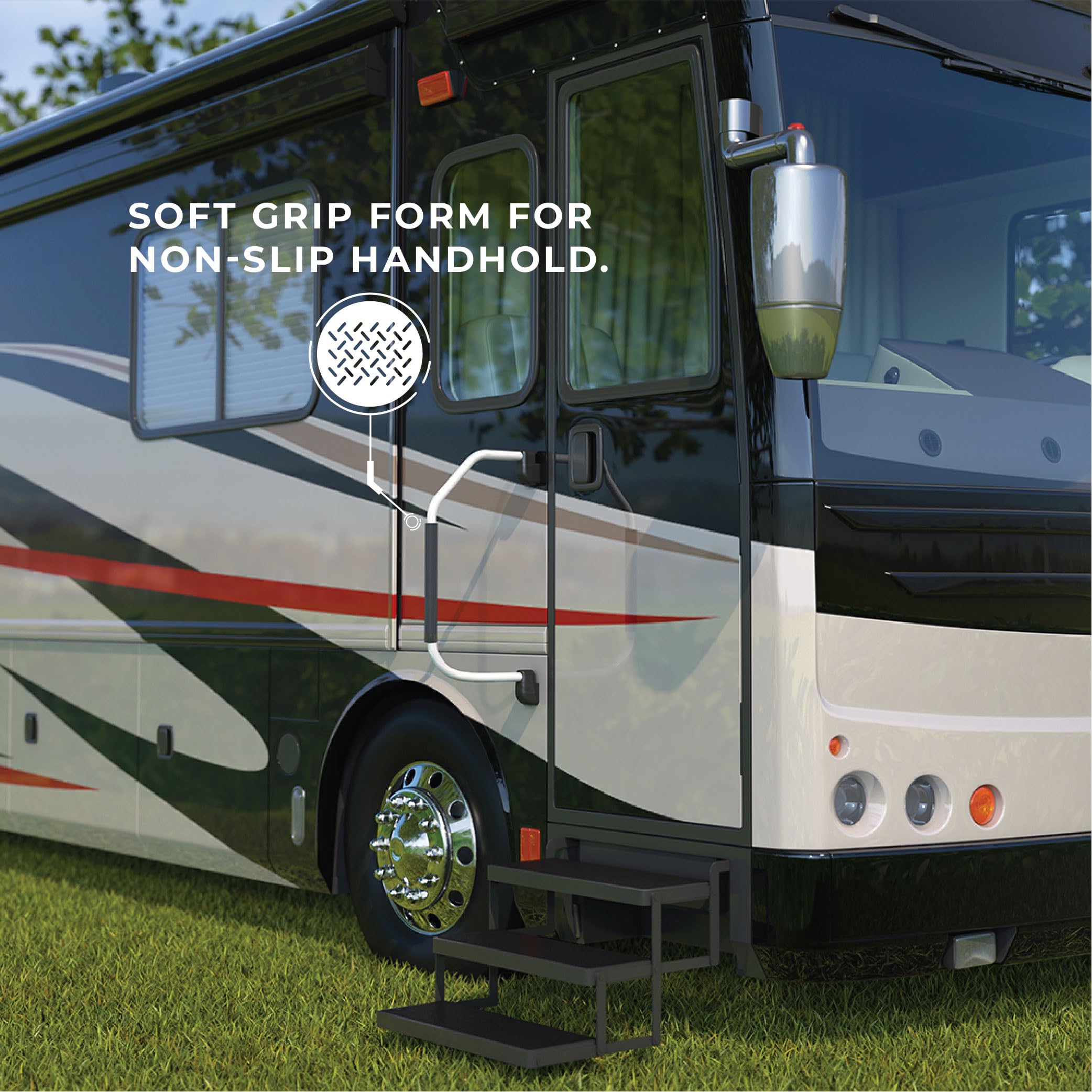 Manufacturers' Select ITC Inc Stow & Go Folding Assist Handle for RV's, 5th Wheels, and Trailers, Comfort-Padded RV Assist Entry