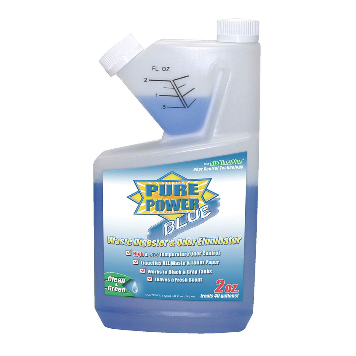 Valterra V23102 Blue Pure Power Self-Measuring Bottle - 32 Oz.