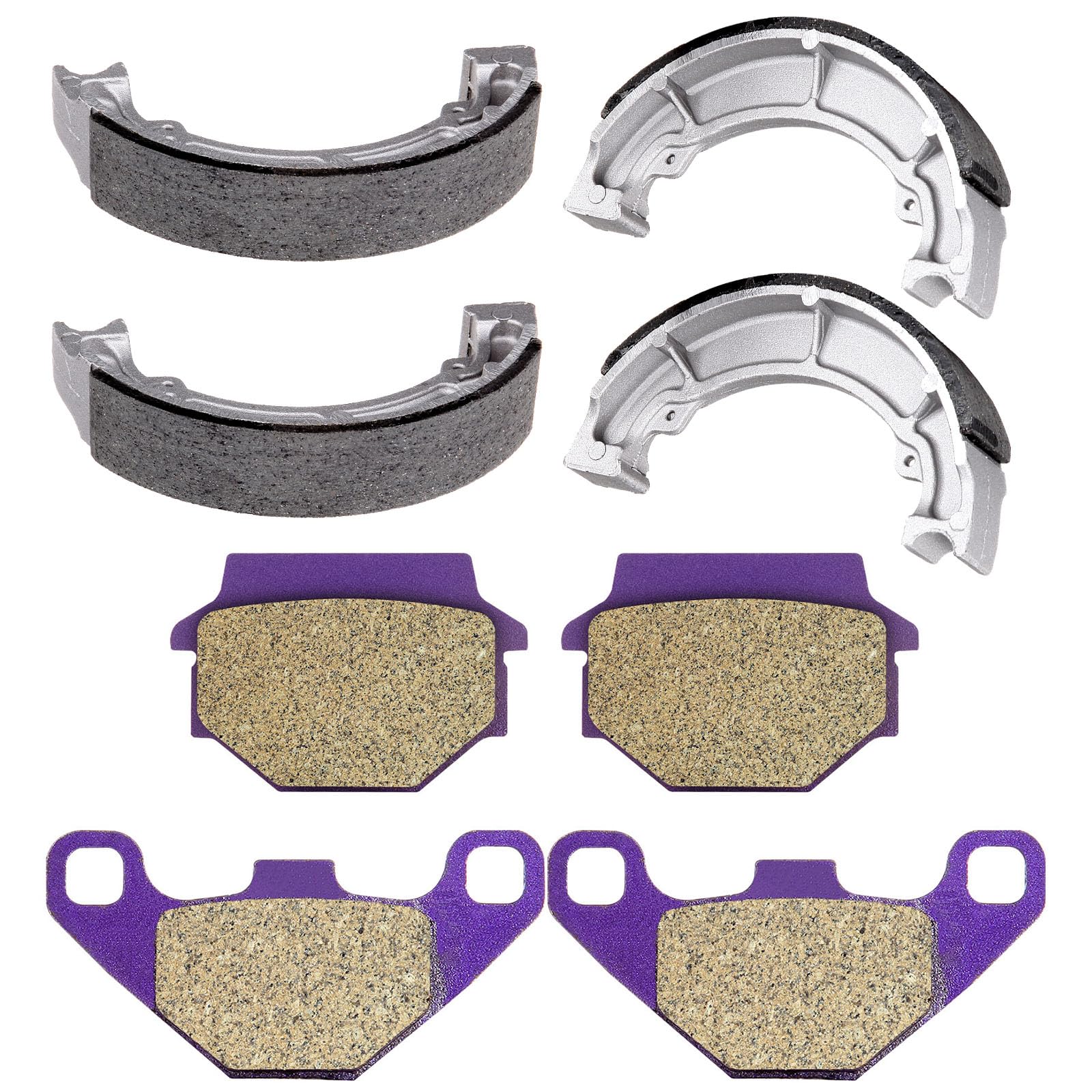 Eccpp Brake Pads Brake Shoes Fit For 1988-2004 For Kawasaki Bayou 300 Klf300B, Front And Rear Brake Pads And Brake Shoes 706 Fa6
