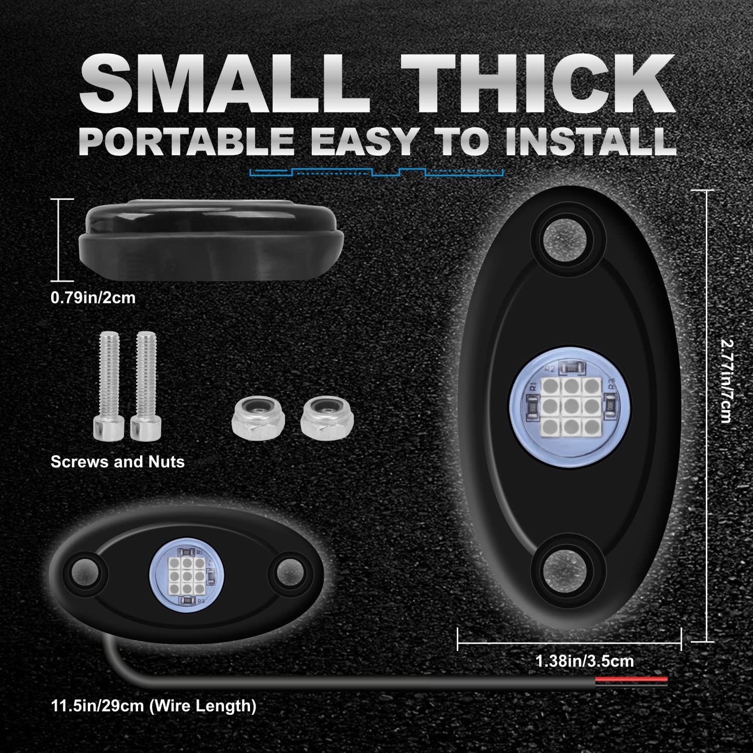 Ly8 4Pods Led Rock Lights Blue Neon Underglow Lighting For Car Trucks Atv Utv Suv Boat Underbody Glow Trail Rig Light (Blue)