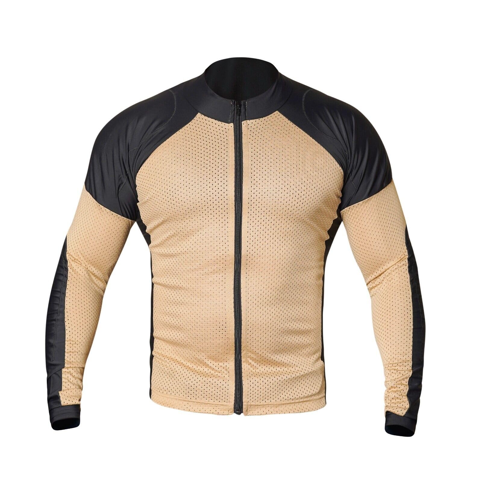 Wicked Stock Motorcycle Armor Mesh Shirt - Ce Level 2 Summer Motorcycle Shirt (Beige, 4X-Large)