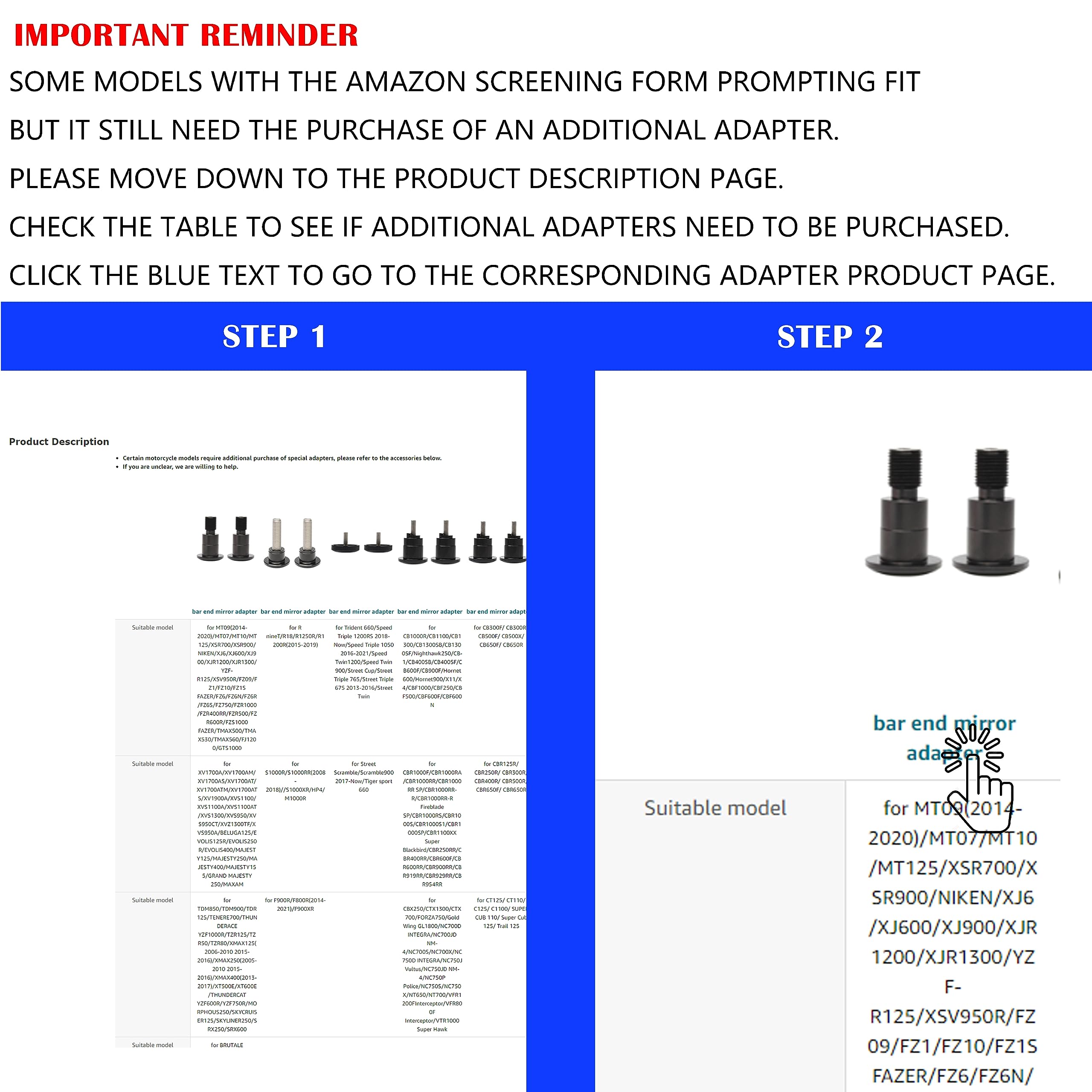 FENRIR CNC Aluminum Alloy Cafe Racer Black Motorcycle Bar End Mirrors Side 22MM 7/8'' Inch Handlebar Mirror Universal Rear View