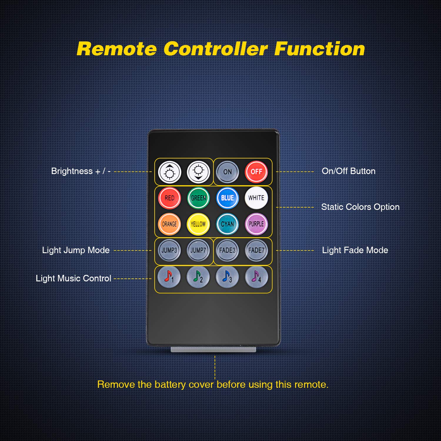 Nilight - Tr-06 4Pcs 48 Led Interior Lights Dc 12V Multicolor Music Car Strip Light Under Dash Lighting Kit With Sound Active Fu