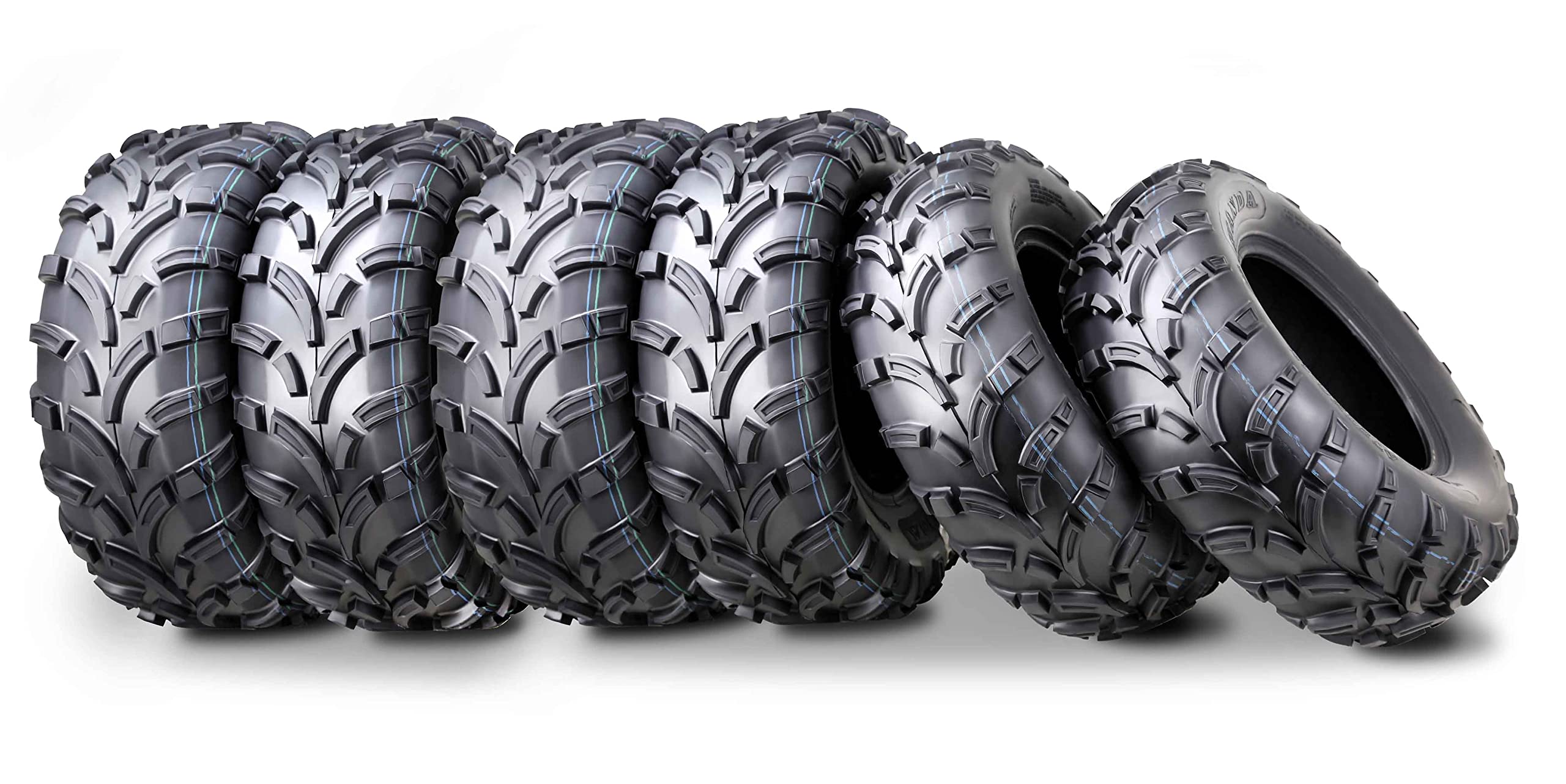 Wanda Set 6 Atv Utv Tires (2) 26X8-12 Front & (4) 26X10-12 Rear 6Pr 6 Wheeler