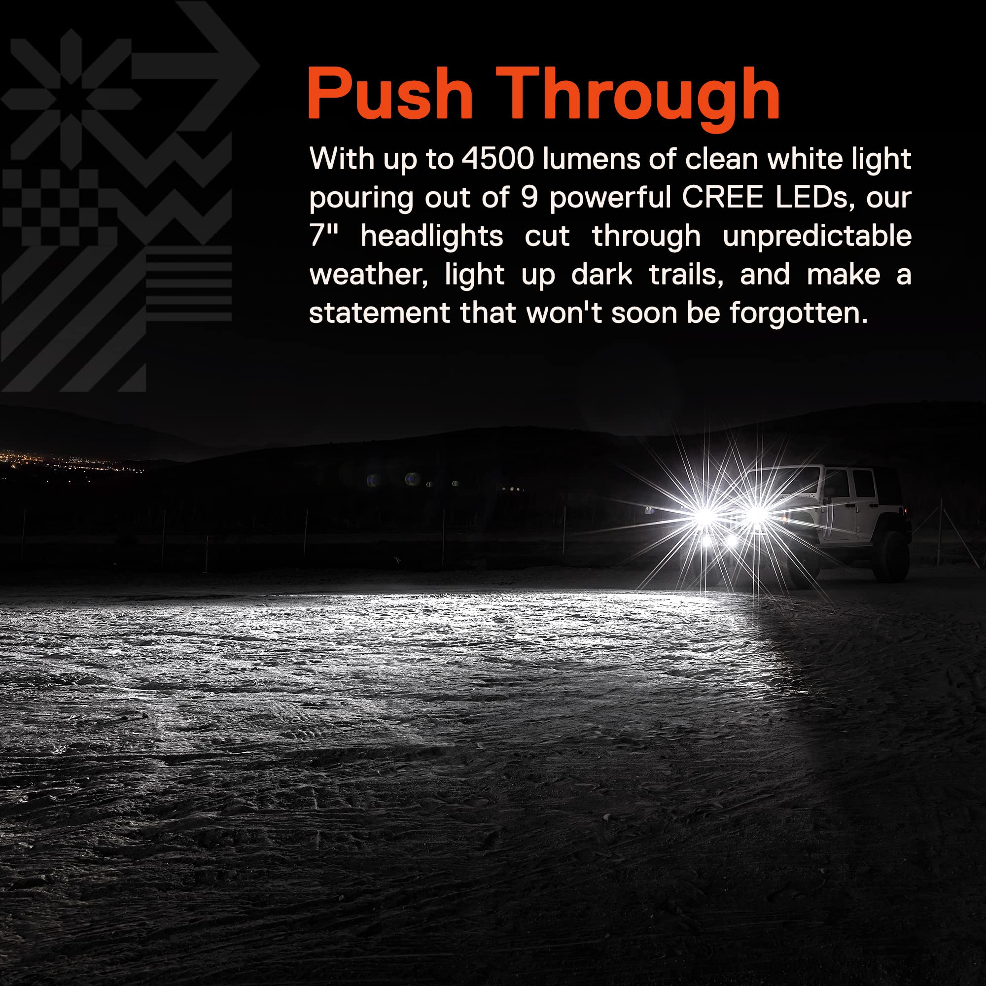 True Mods 7-Inch H6024 Led Headlights + 4-Inch Fog Lights For Jeep Wrangler Jk Unlimited Jku Accessories 2007-2018 [Halo Drl][Am