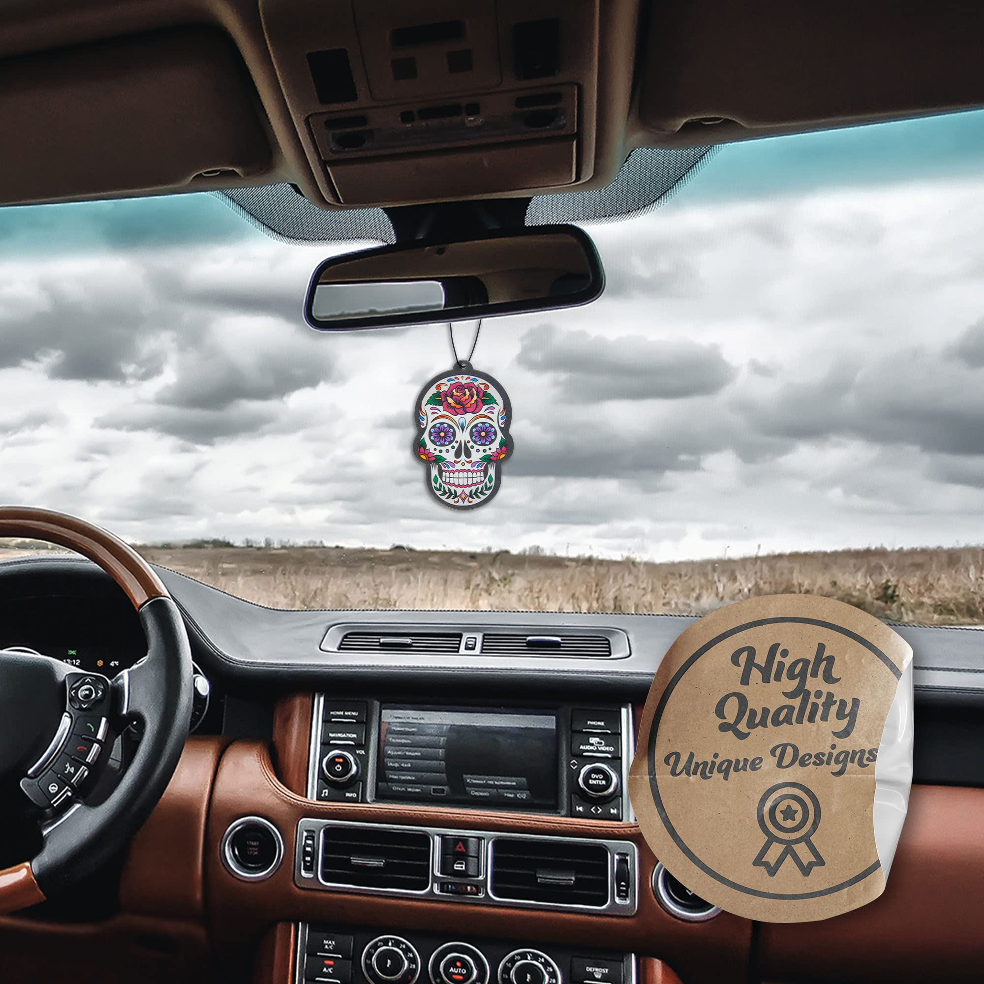 Skull Car Air Freshener 3 Pack Scented With Essential Oils By Fresh Fresheners
