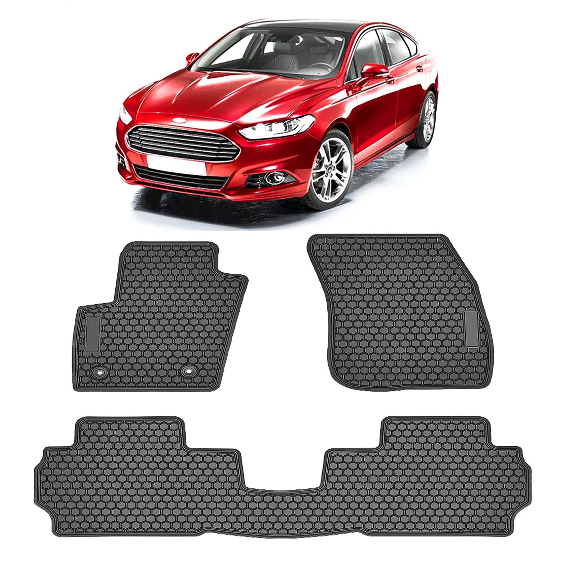 Teddytt Floor Mats Compatible With Ford Fusion 2013 2014 2015 2016 2017 2018 2019 2020 2021 Heavy Duty Rubber Front&Rear Car Car