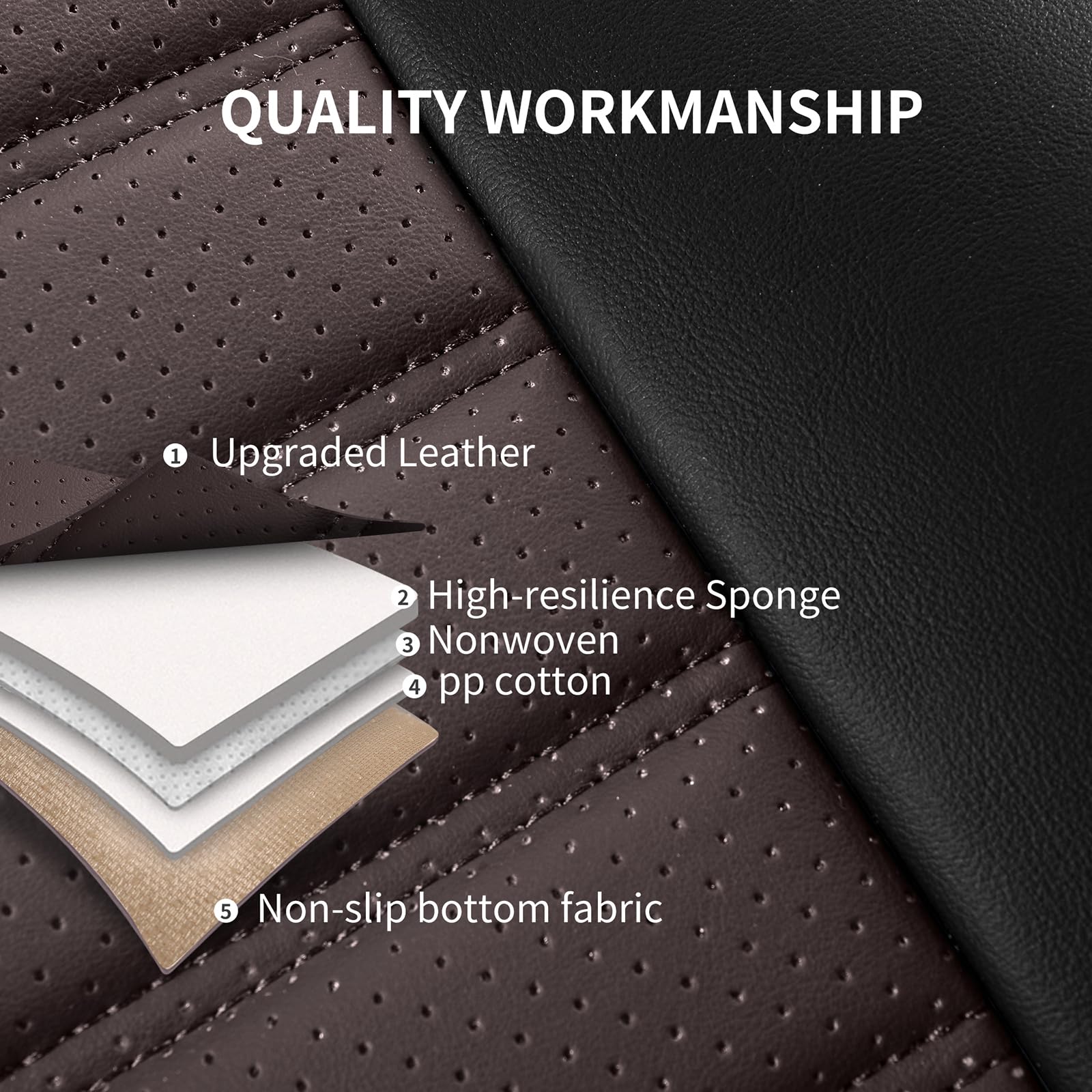 Hchengkikz Car Seat Cover,Horizontal Stripes Faux Leather Automotive Seat Covers,Waterproof Universal Car Seat Covers Protectors
