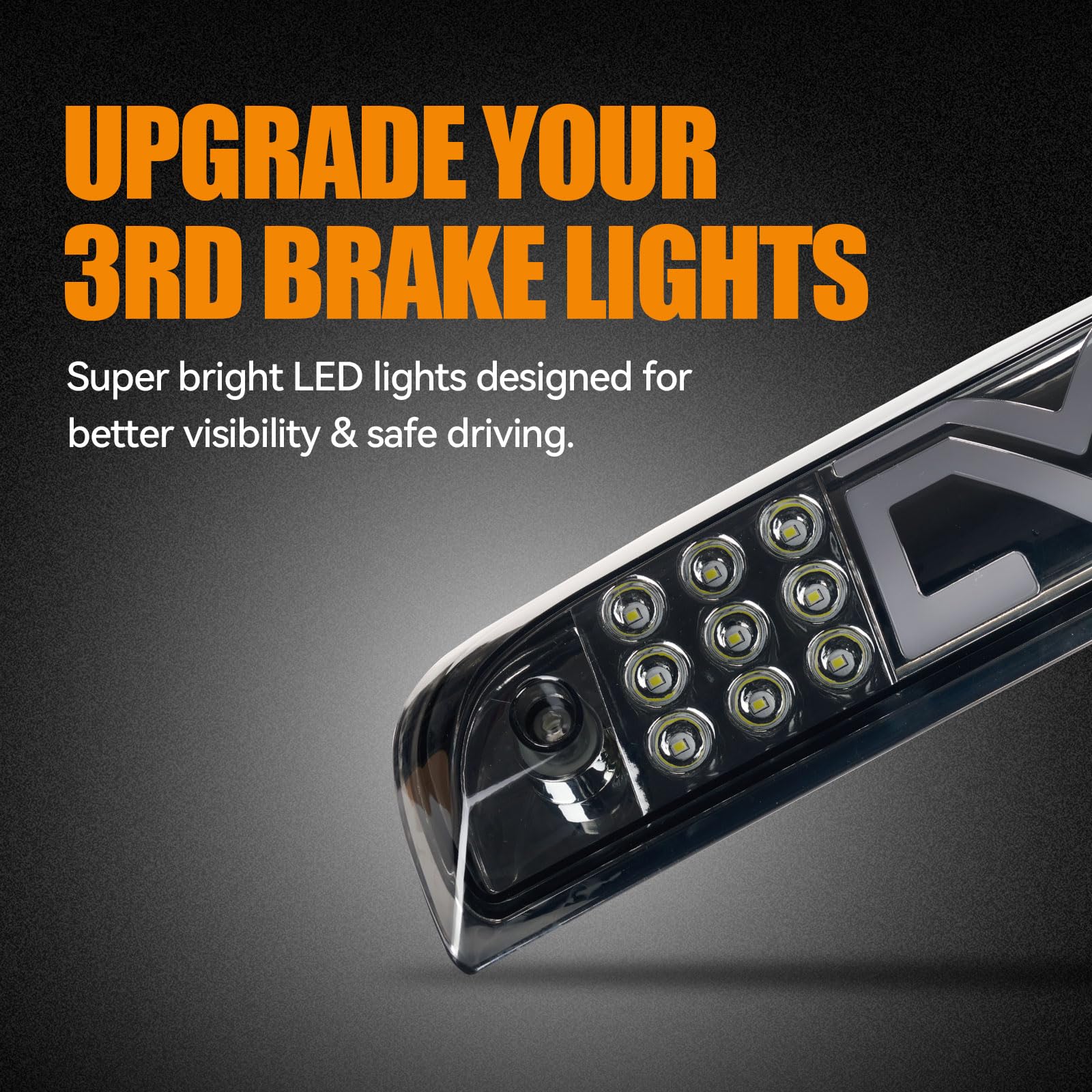 Third 3Rd Brake Light Led For 2014-2018 Chevy Silverado/Gmc Sierra 1500 2500Hd 3500Hd, High Mount Rear Brake Lights Assembly, Wa