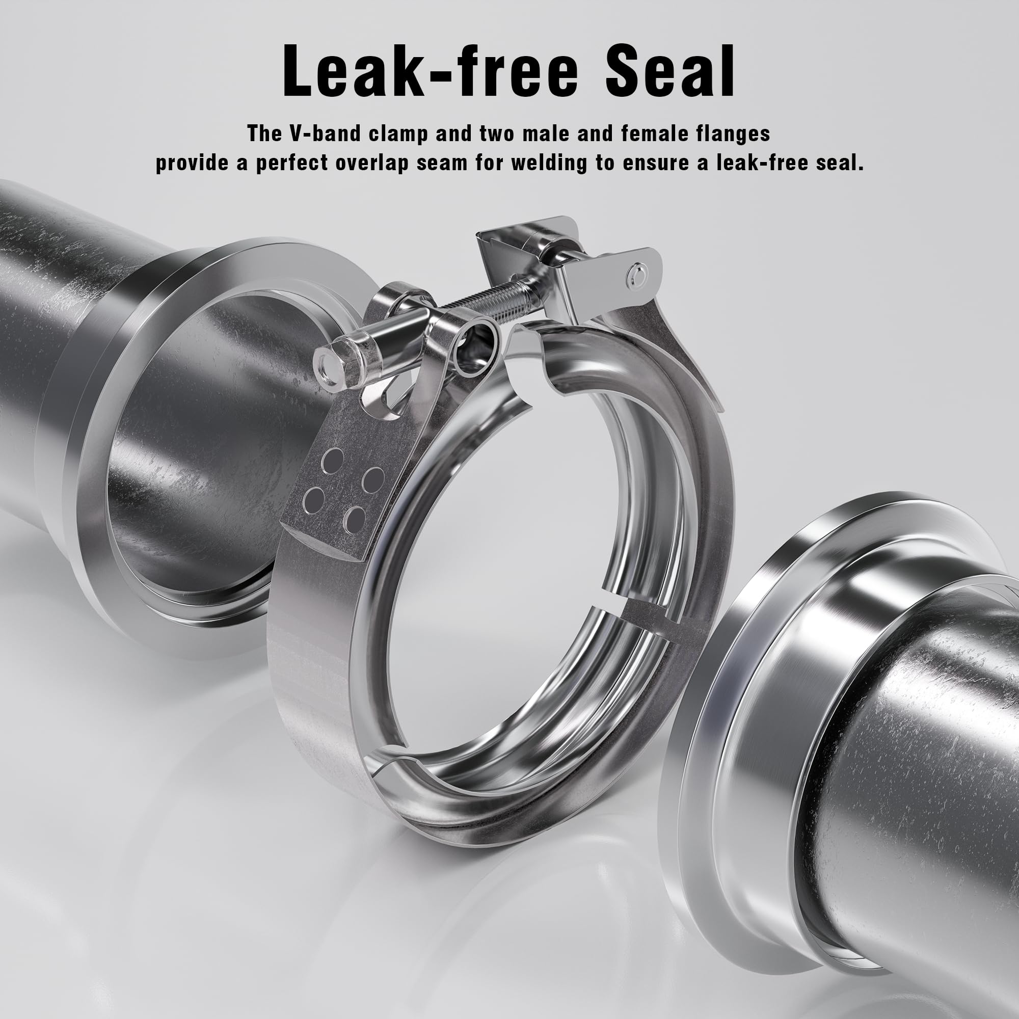 Wysiwyka 4 Inch Quick Release V Band Clamp-Stainless Steel_304 For Exhaust Pipe Flange Clamp Kit 1 Pack