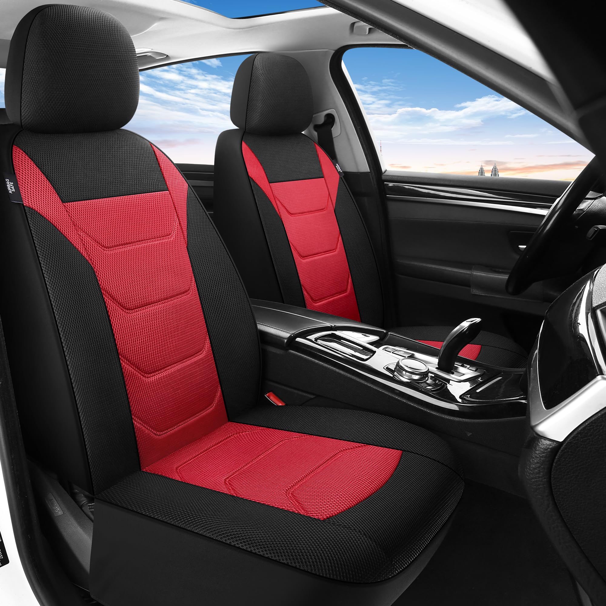 Pariiaotin 3D Air Mesh Car Seat Cover Front Sets Washable and Breathable Premium Cloth Automotive Vehicle Seat Covers for Cars I